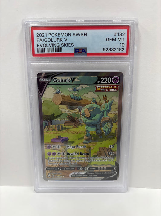 Pokemon Golurk V 182/203 PSA 10