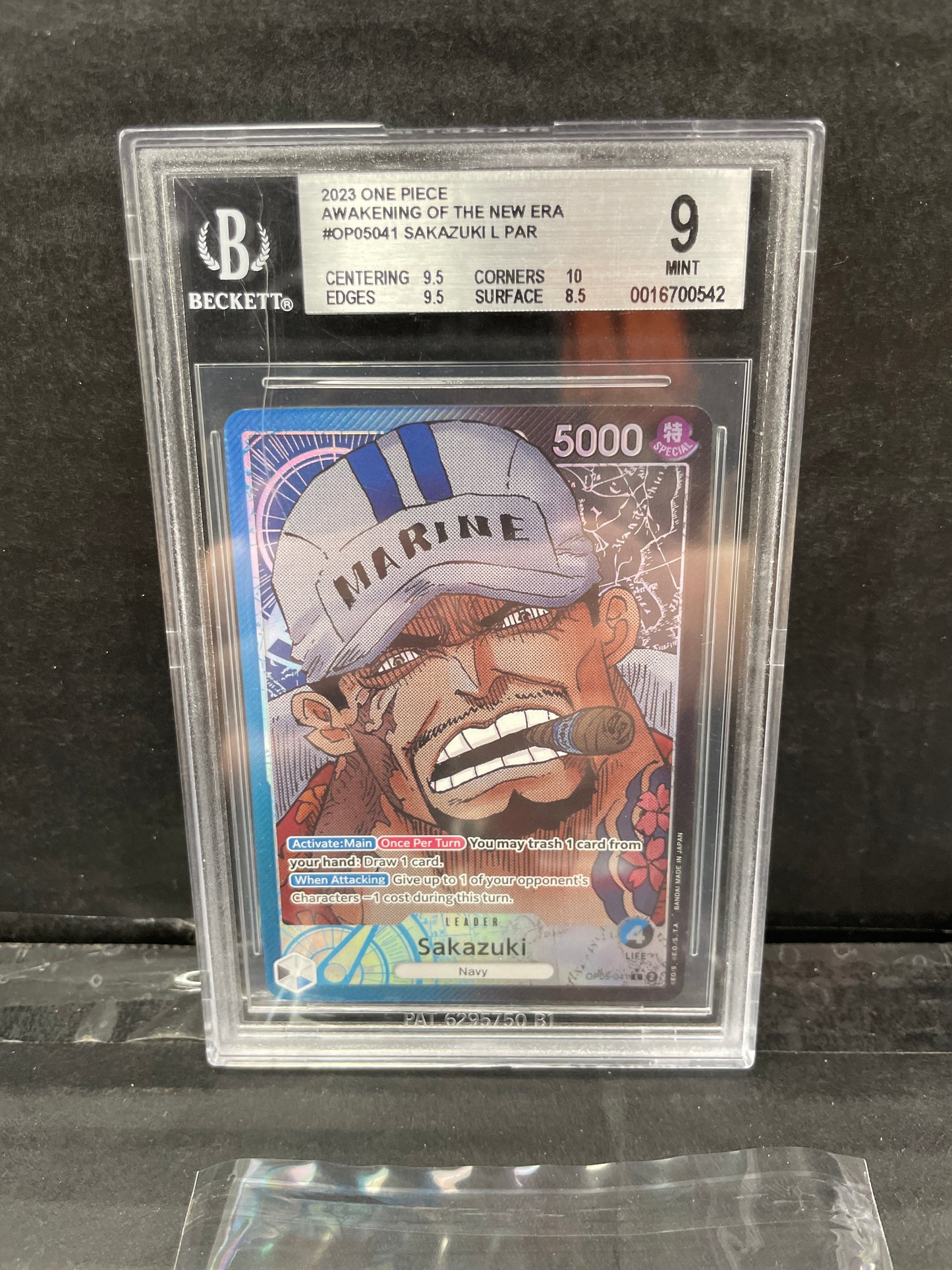 One Piece TCG Sakazuki AA OP05-041 Beckett 9