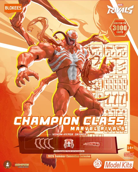 Blokees Marvel Rivals Venom-Hyper Orange Champion Class Model Kit SDCC Exclusive (Box Damaged)
