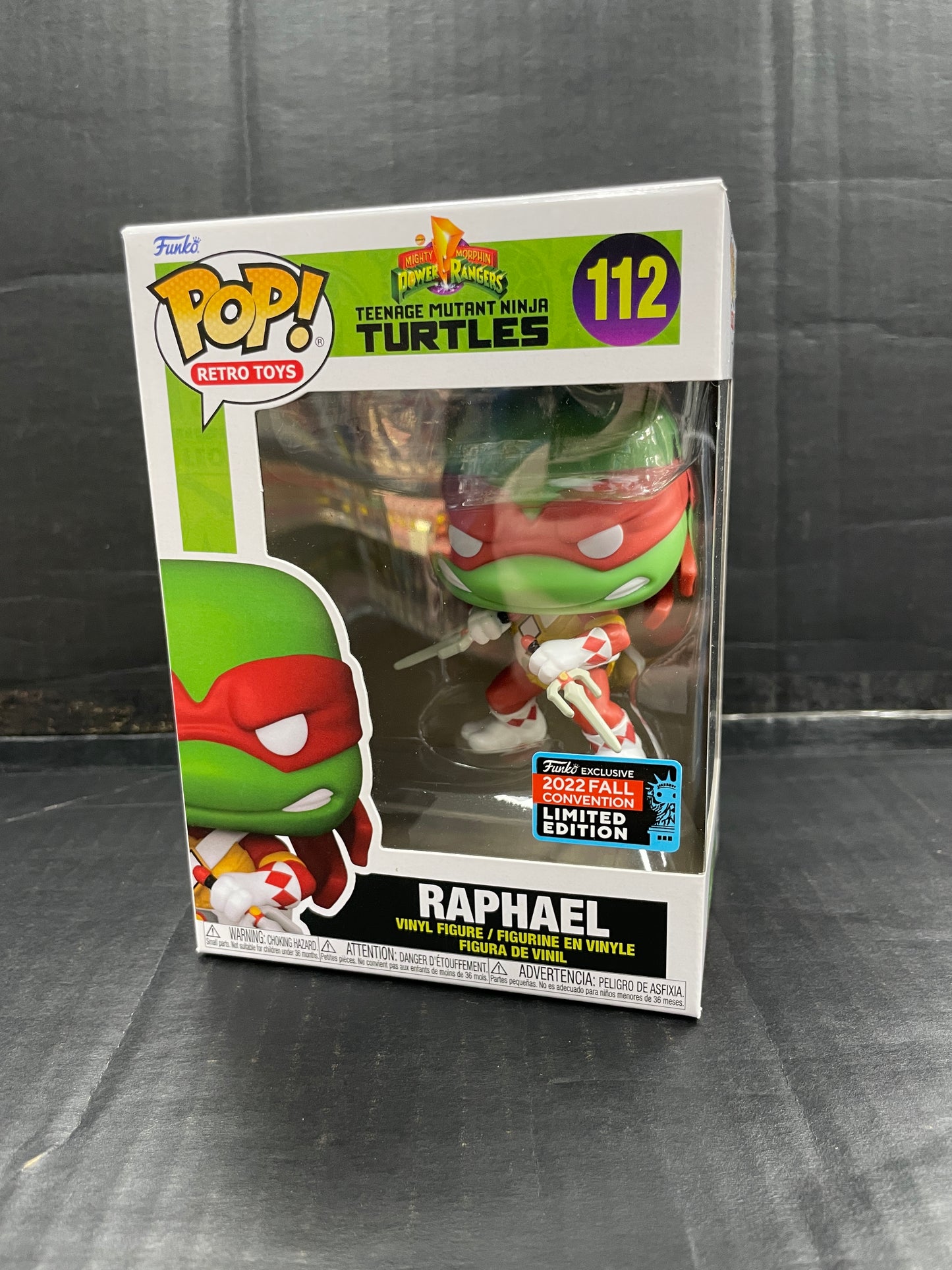 Funko Pop! Retro Toys Mighty Morphin Power Rangers Teenage Mutant Ninja Turtles Raphael 112 2022 Fall Convention Exclusive (Grade A-)
