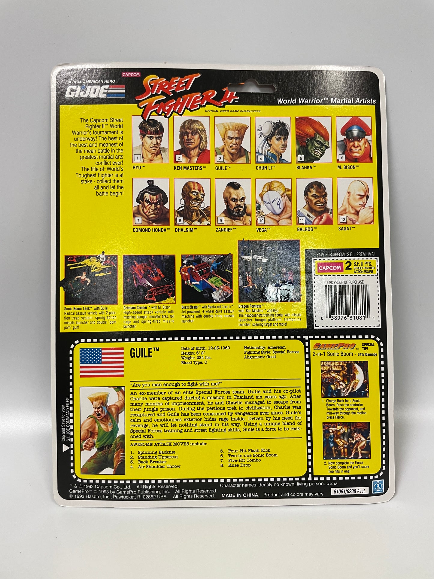 GI Joe Street Fighter II Guile Hasbro 1993