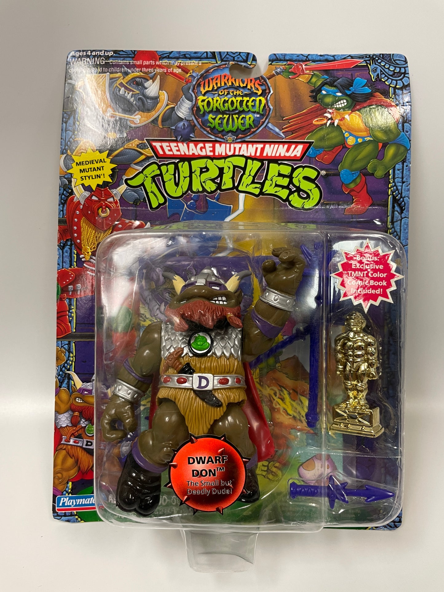 Teenage Mutant Ninja Turtles Warlords of the Forgotten Sewer Dwarf Don Playmates 1994 Vintage