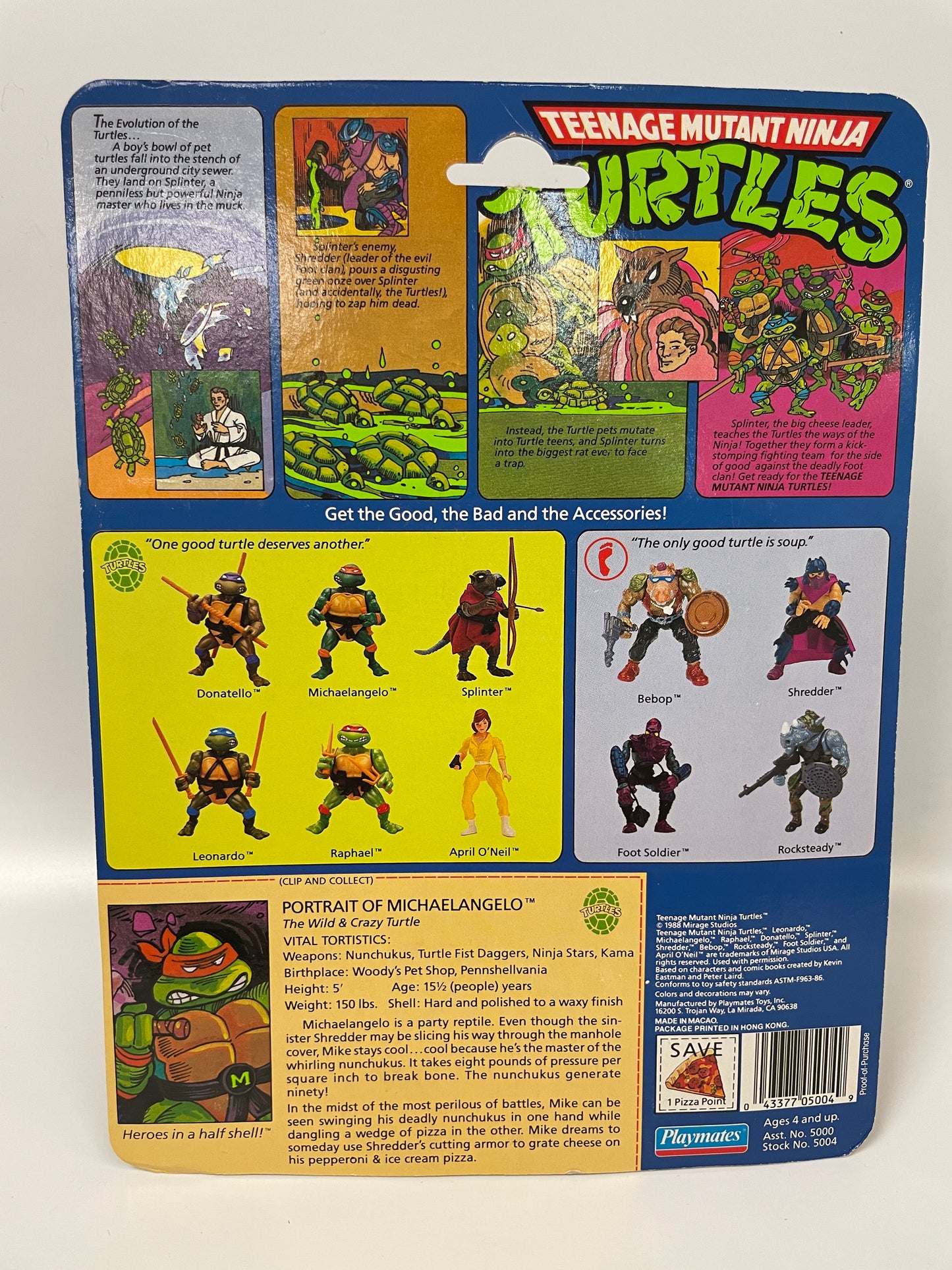 Teenage Mutant Ninja Turtles Michelangelo Playmates 1988 Vintage