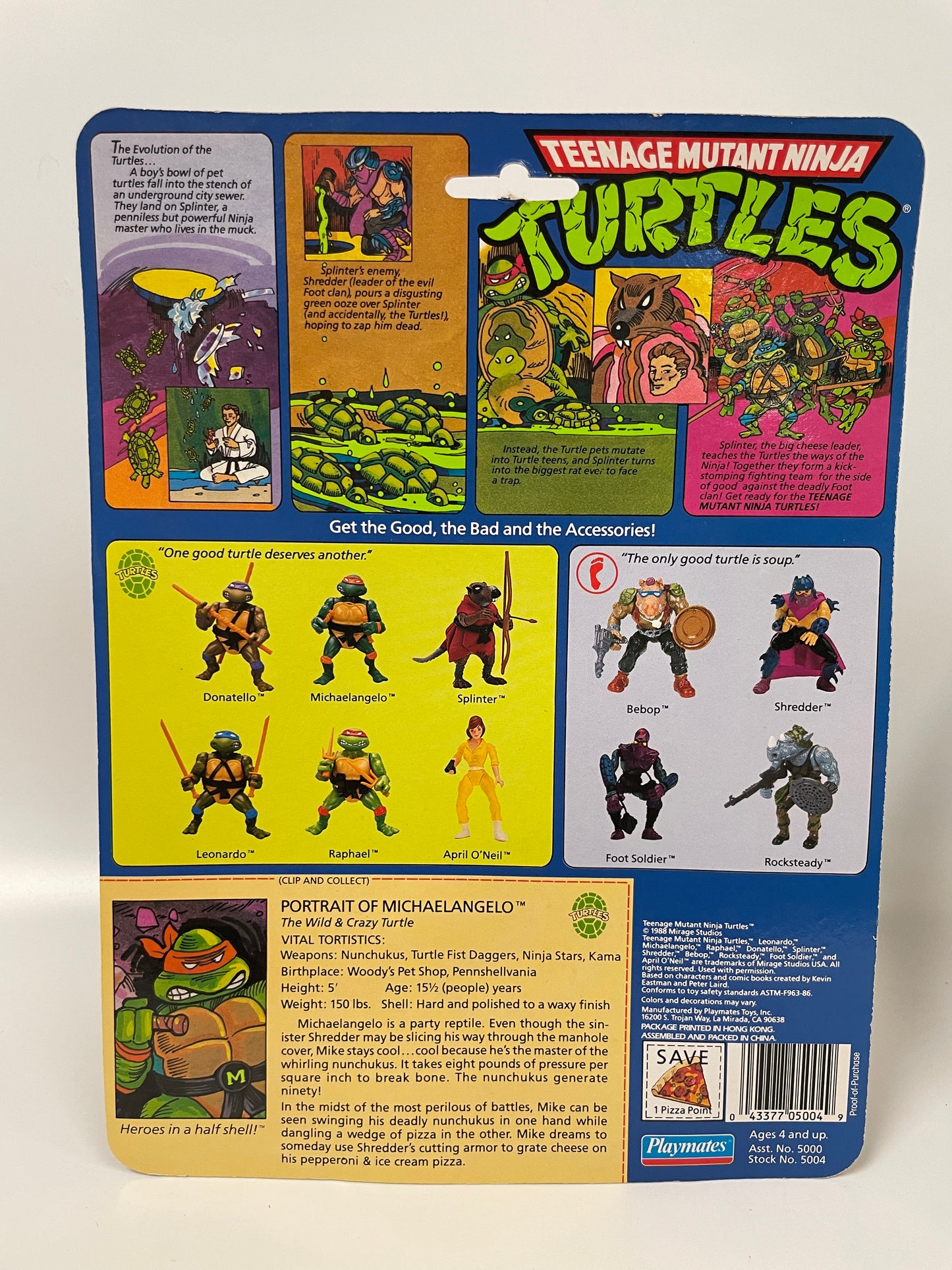 Teenage Mutant Ninja Turtles Michelangelo Playmates 1988 Vintage