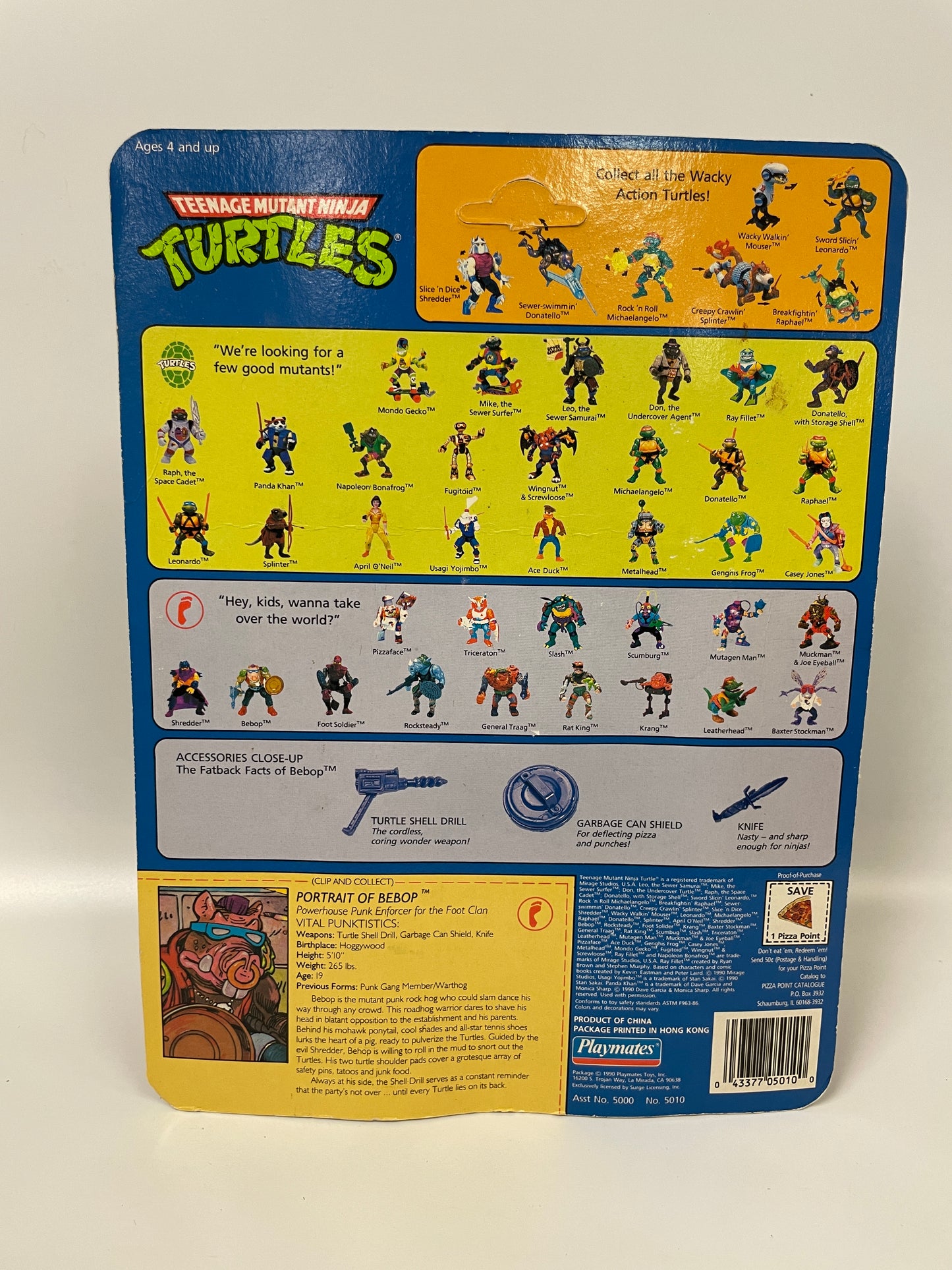 Teenage Mutant Ninja Turtles Bebop Playmates 1990 Vintage