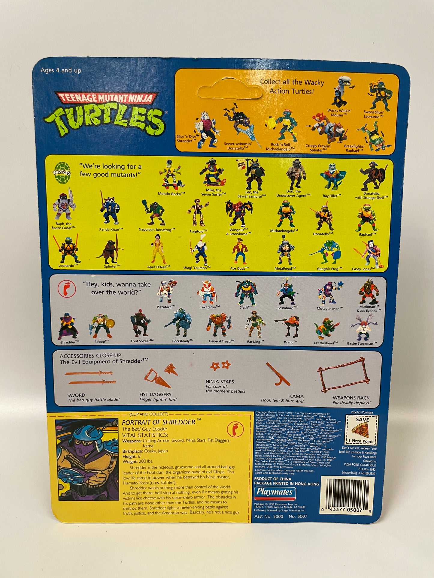 Teenage Mutant Ninja Turtles Shredder Playmates 1990 Vintage