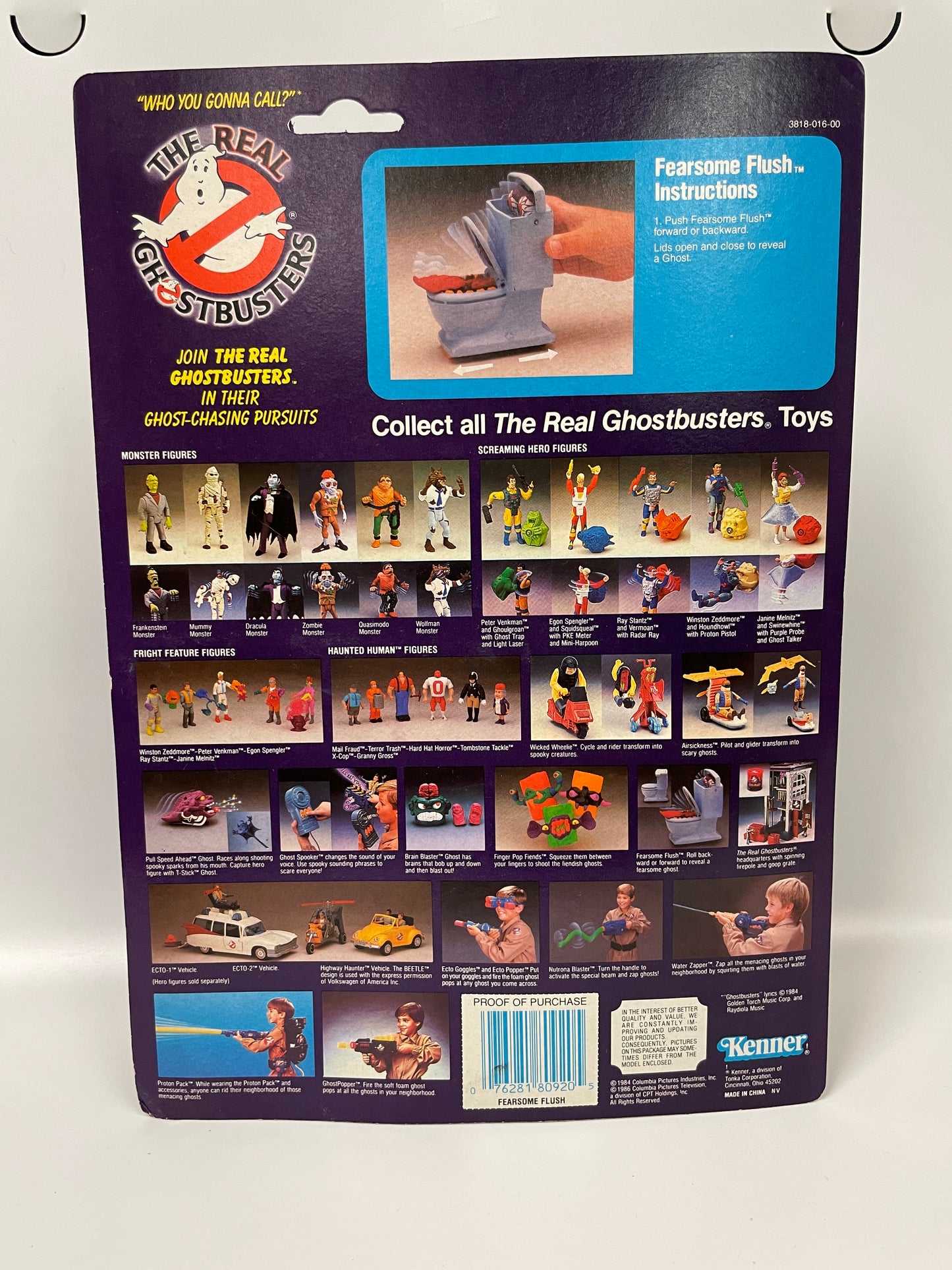 Kenner 1986 The Real Ghostbusters Fearsome Flush