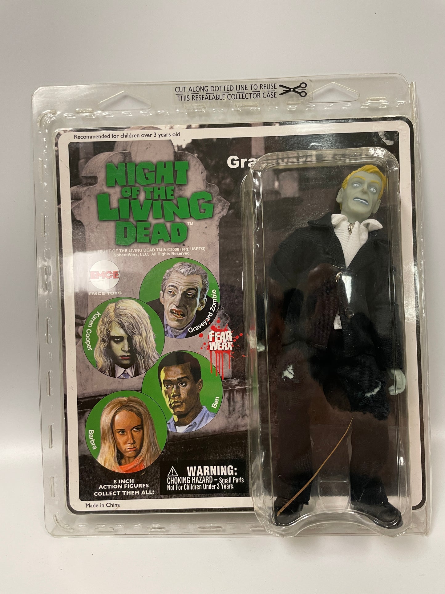 Night of the Living Dead Graveyard Zombie Mego Style Figure 2008 *Non Mint Box*