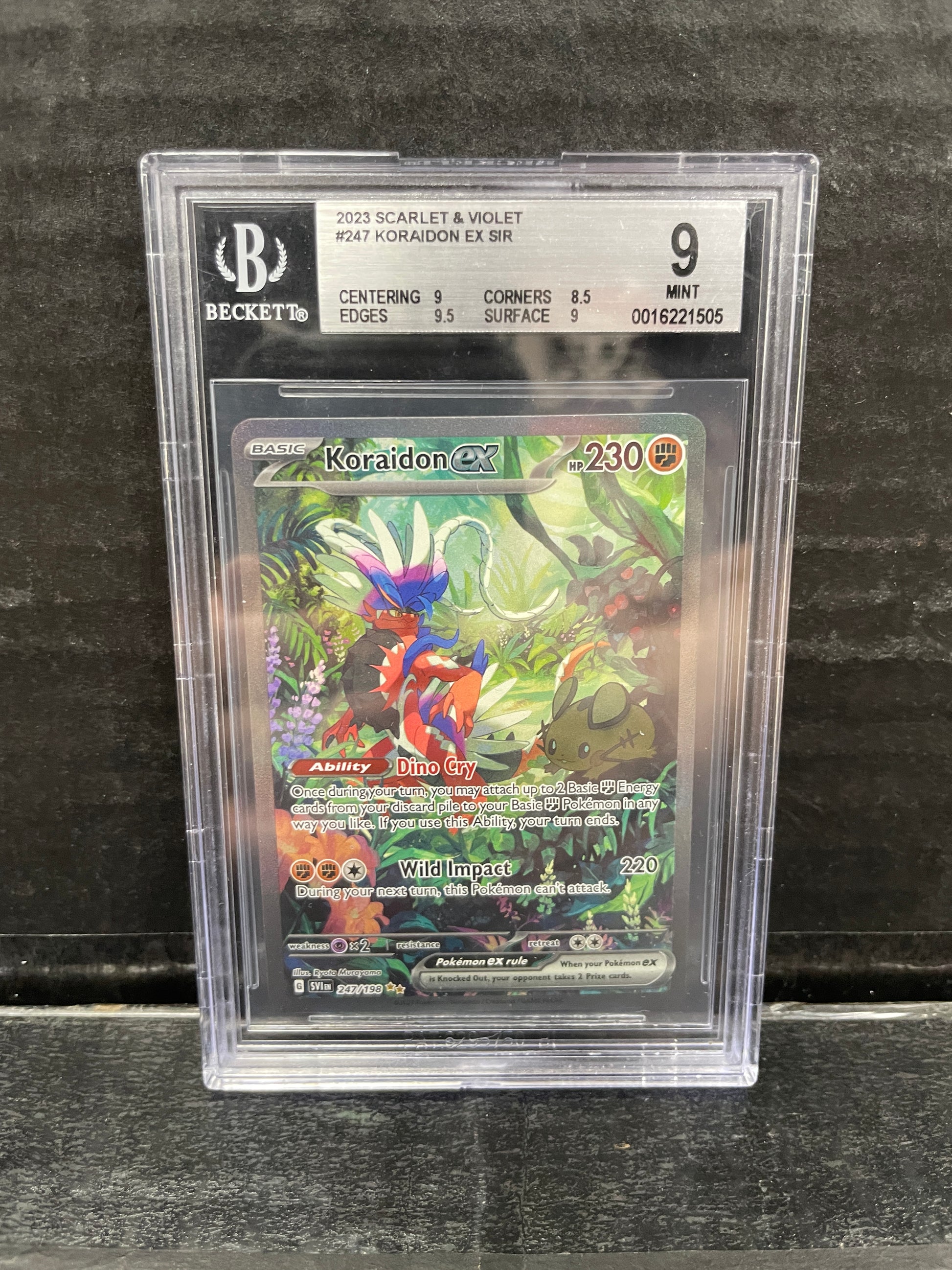 Pokemon Koraidon EX 247/198 2023 Beckett 9 Zapp! Comics Pokemon Koraidon EX 247/198 2023 Beckett 9 Zapp! Comics