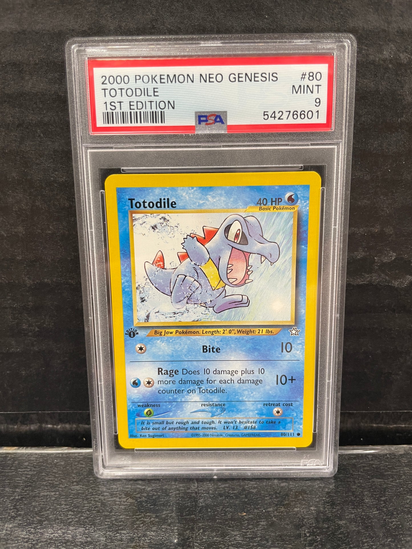 Pokemon Totodile 80/111 1st Edition 2000 PSA 9