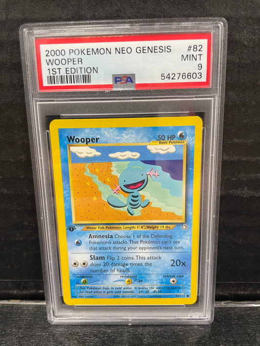 Pokemon Wooper 82/111 1st Edition Neo Genesis PSA 9