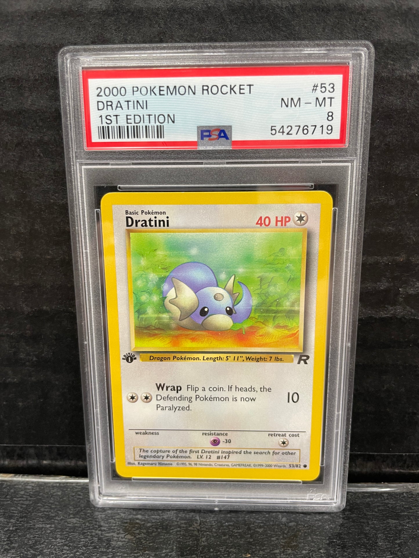 Pokemon Dratini 53/82 1st Edition Rocket PSA 8