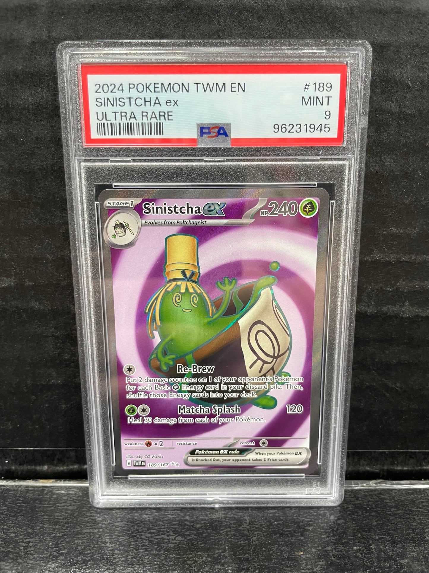 Pokemon Sinistcha ex 189/167 2024 PSA 9