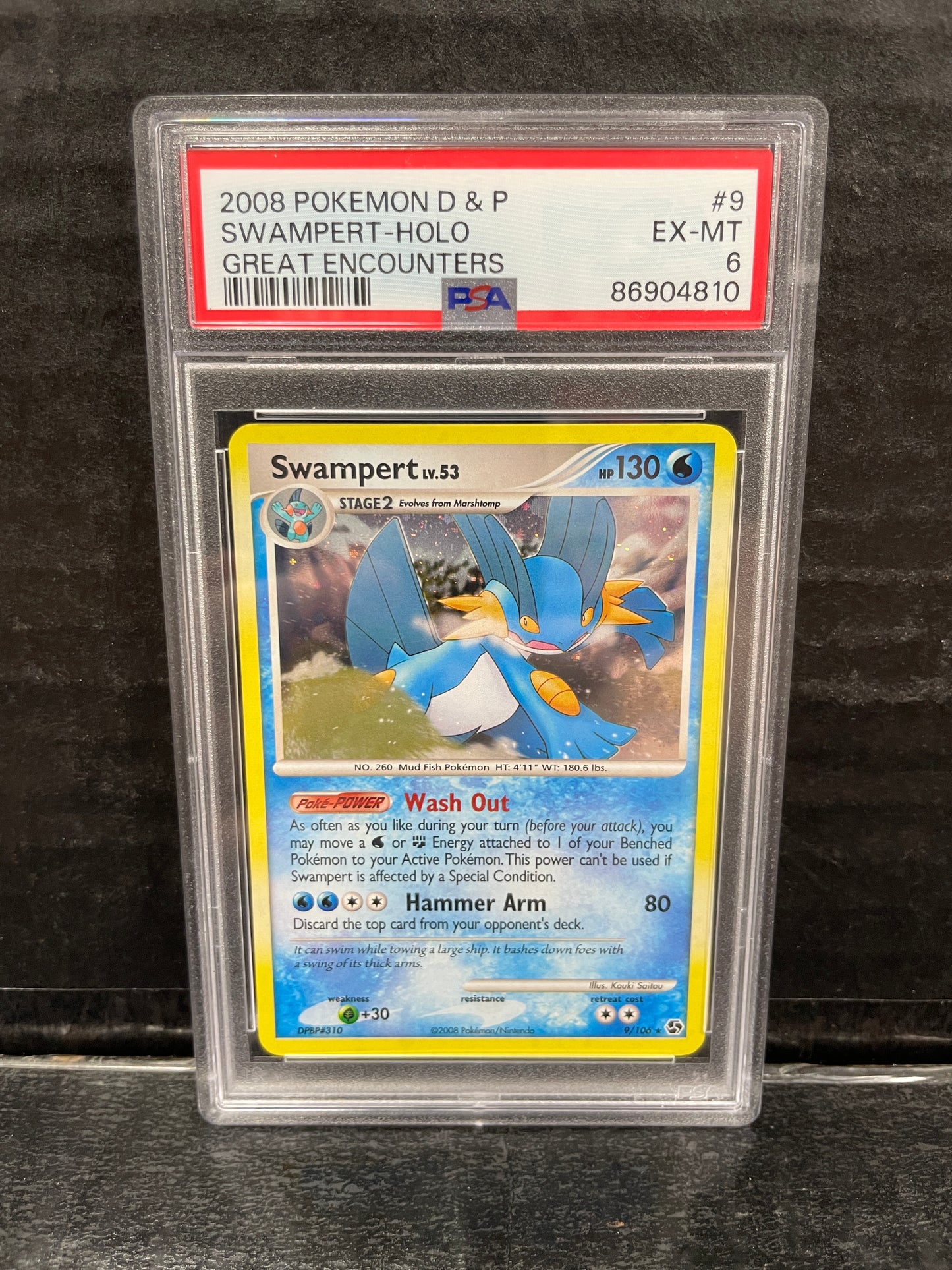 Pokemon Swampert Lv. 53 9/106 2008 Great Encounters PSA 6