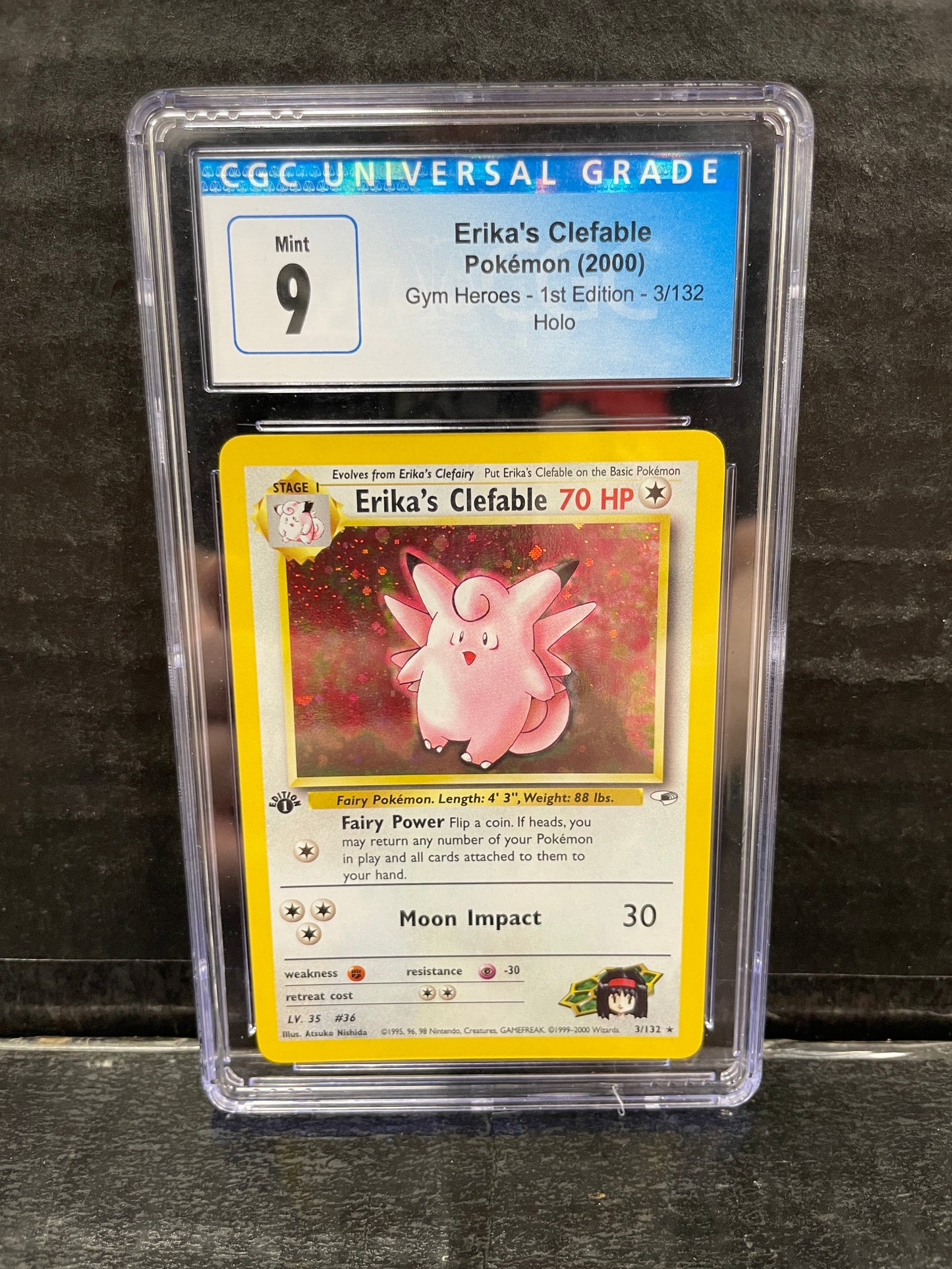 Pokemon Erika's Clefable 3/132 1st Edition CGC 9