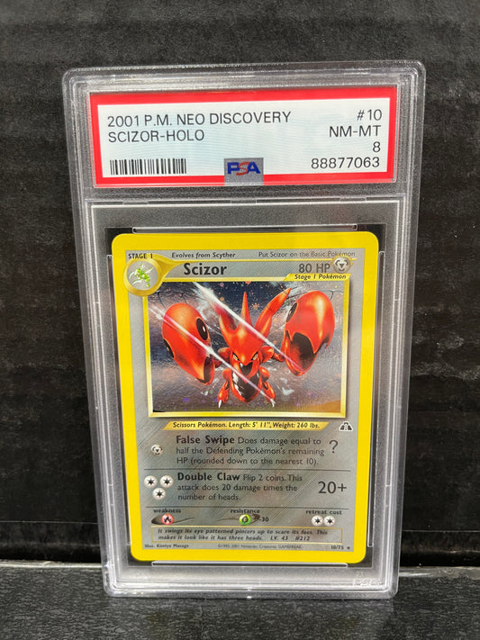 Pokemon Scizor 10/75 Neo Discovery PSA 8