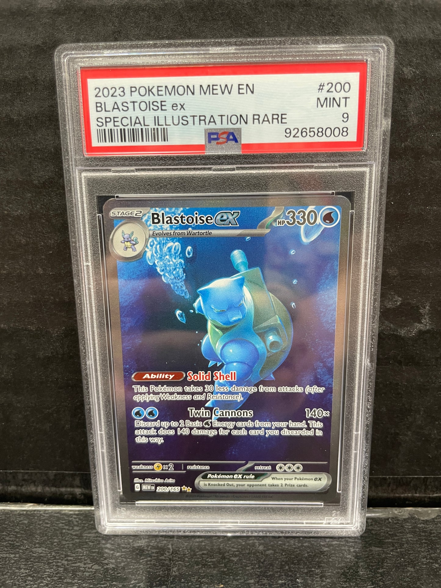 Pokemon Blastoise ex 200/165 151 PSA 9