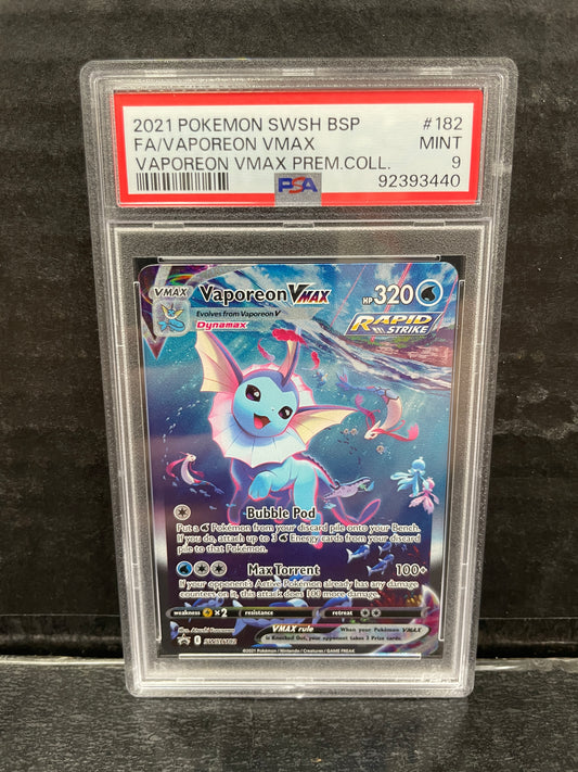 Pokemon Vaporeon VMax SWSH182 PSA 9