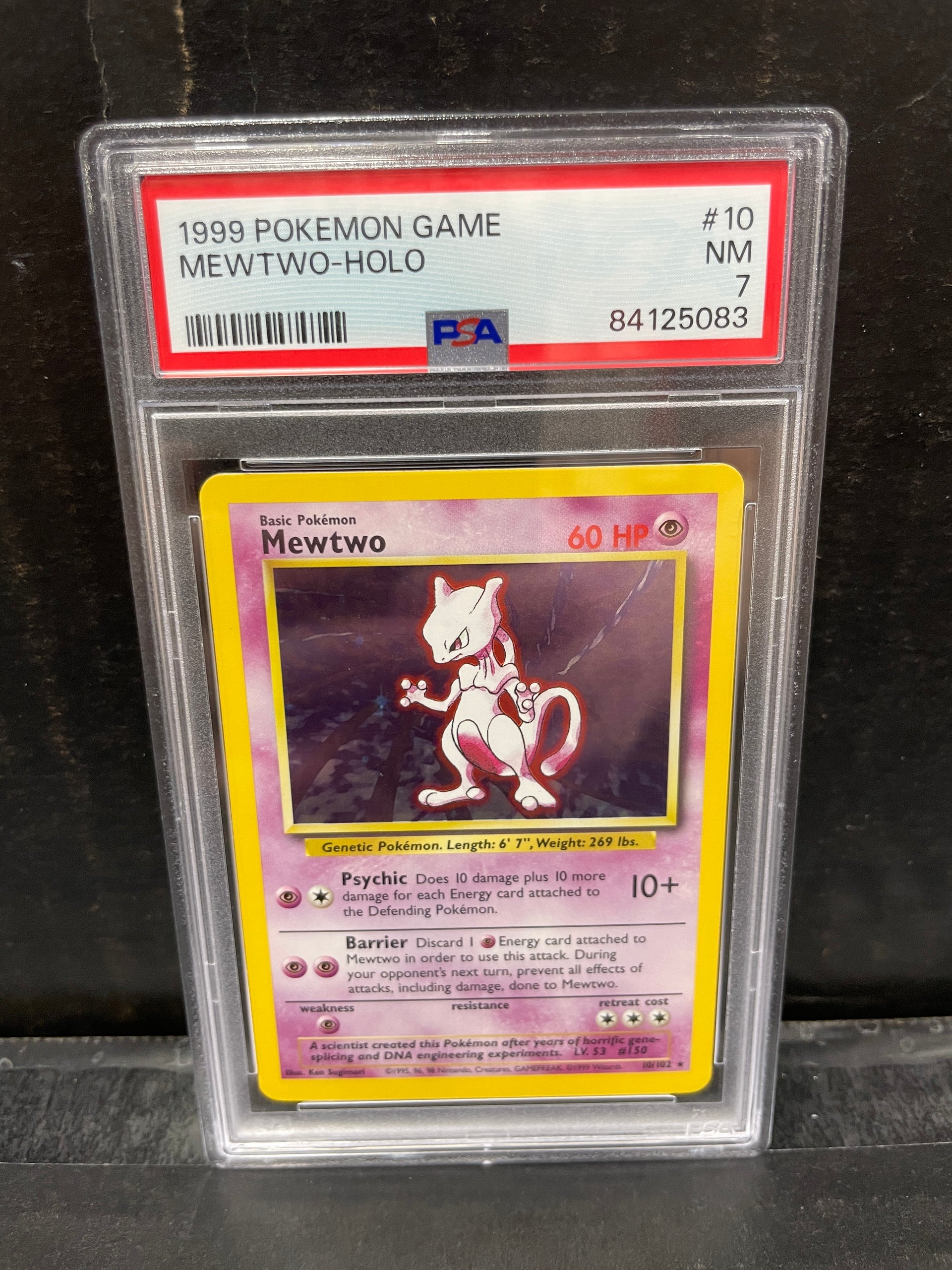Pokemon Mewtwo 10/102 1999 Base Set PSA 7 Zapp! Comics Pokemon Mewtwo 10/102 1999 Base Set PSA 7 Zapp! Comics
