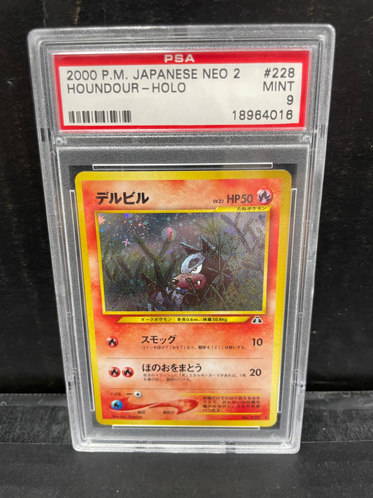 Pokemon JP Houndour 228 Neo 2 PSA 9