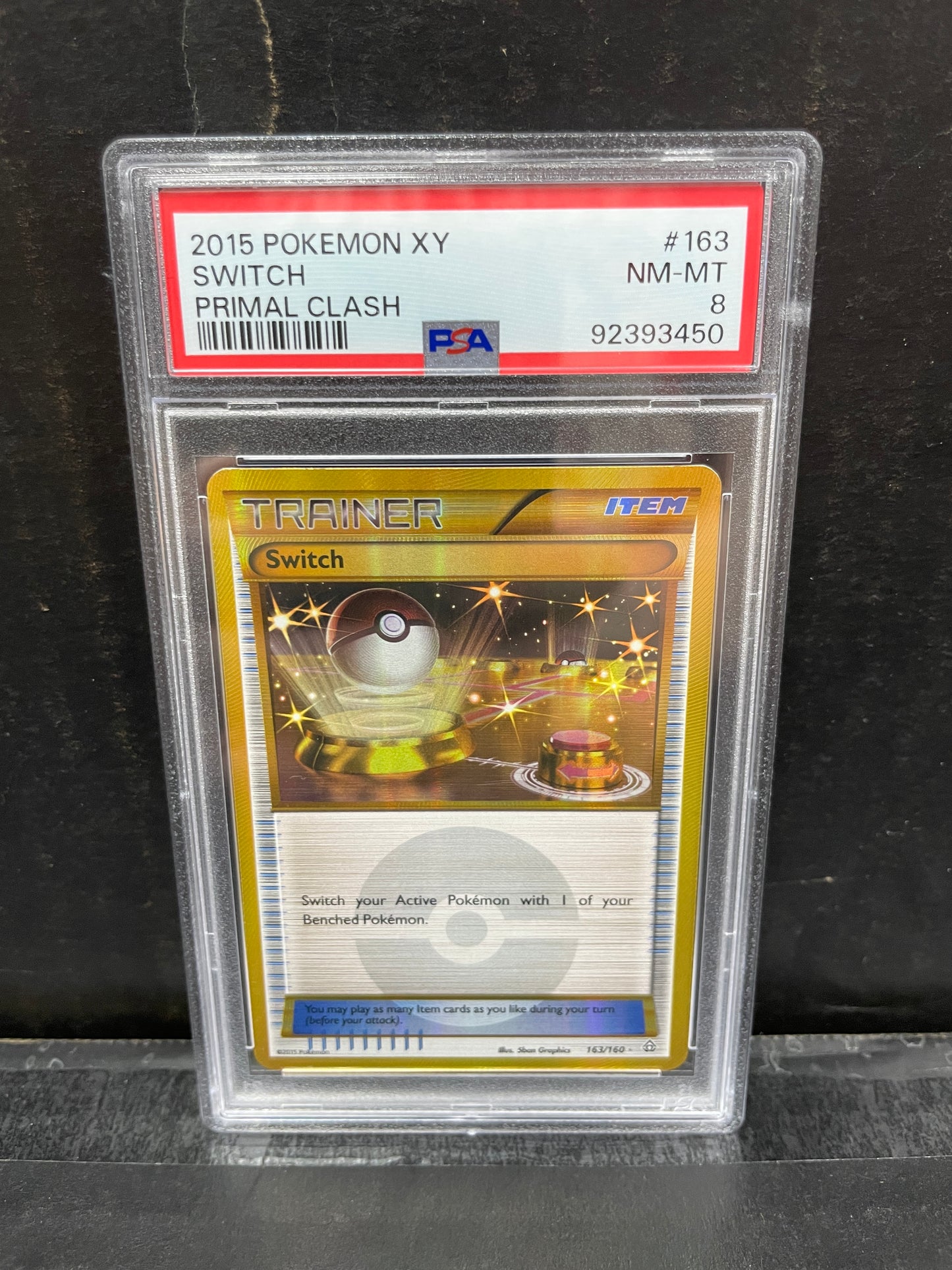 Pokemon Switch 163/160 Primal Clash PSA 8