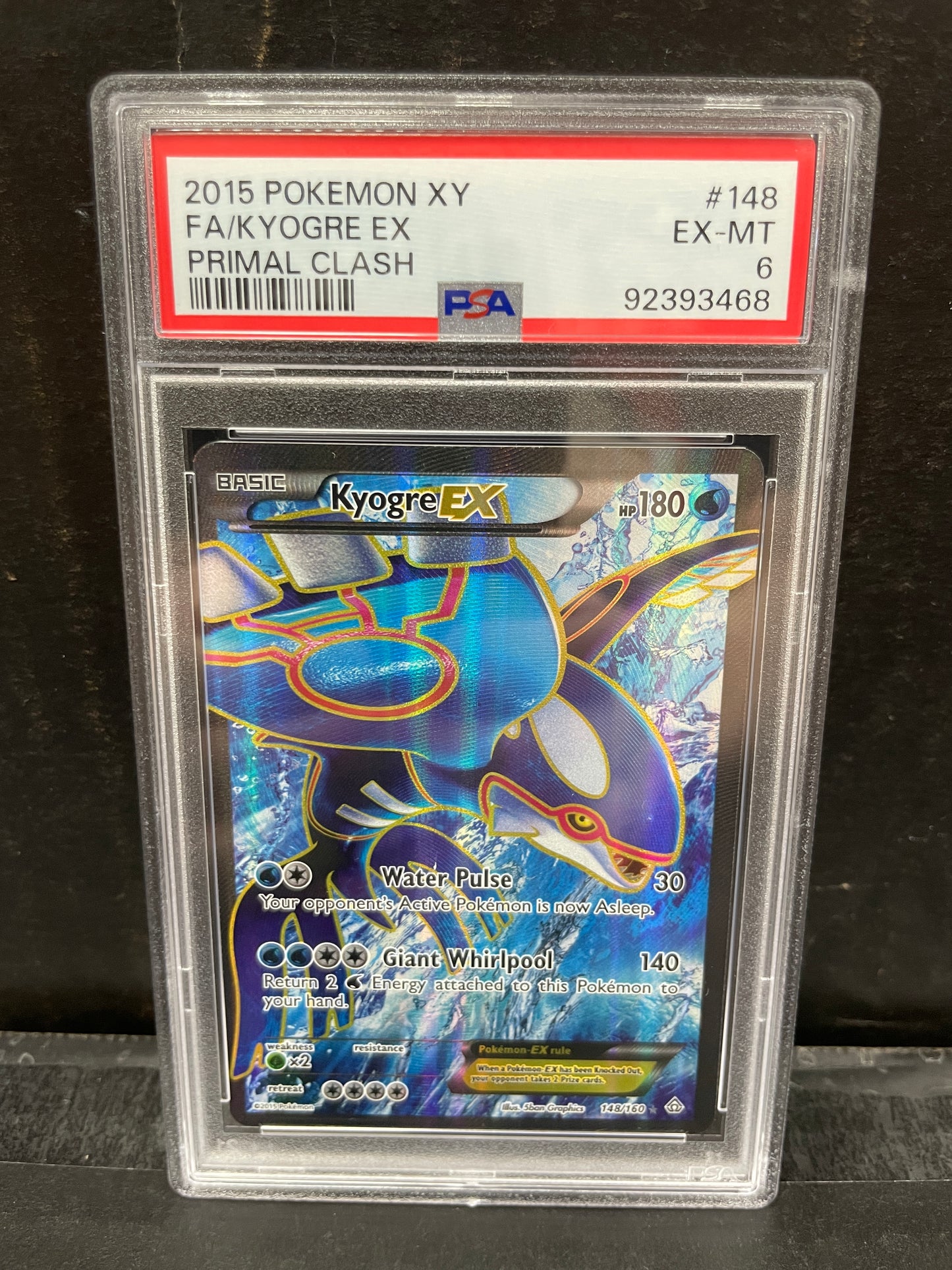 Pokemon Kyogre EX 148/160 2015 PSA 6