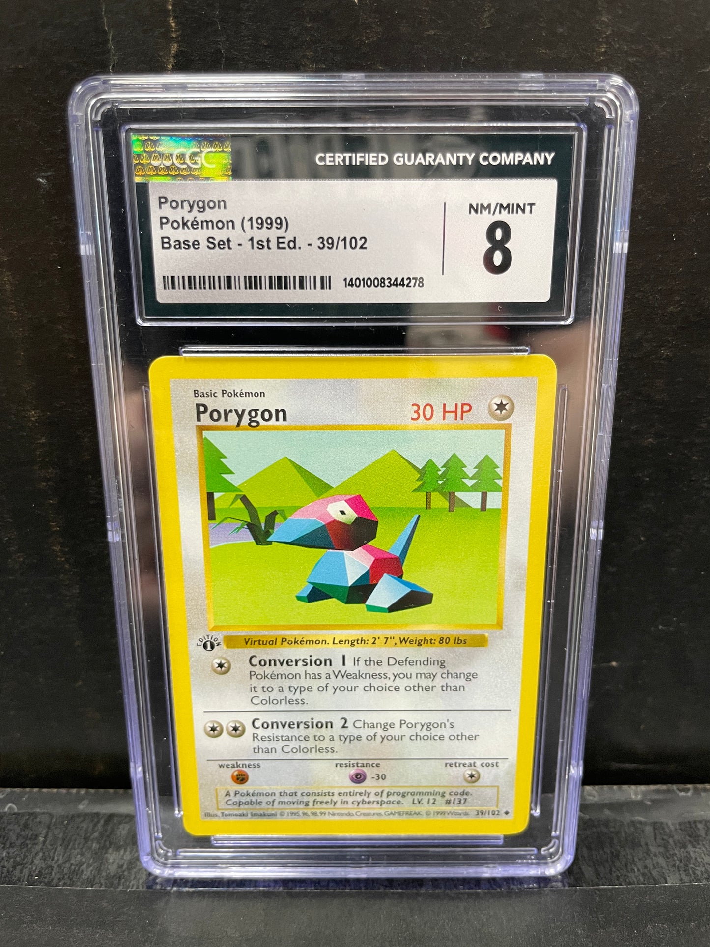 Pokemon Porygon 1st Edition Shadowless CGC 8