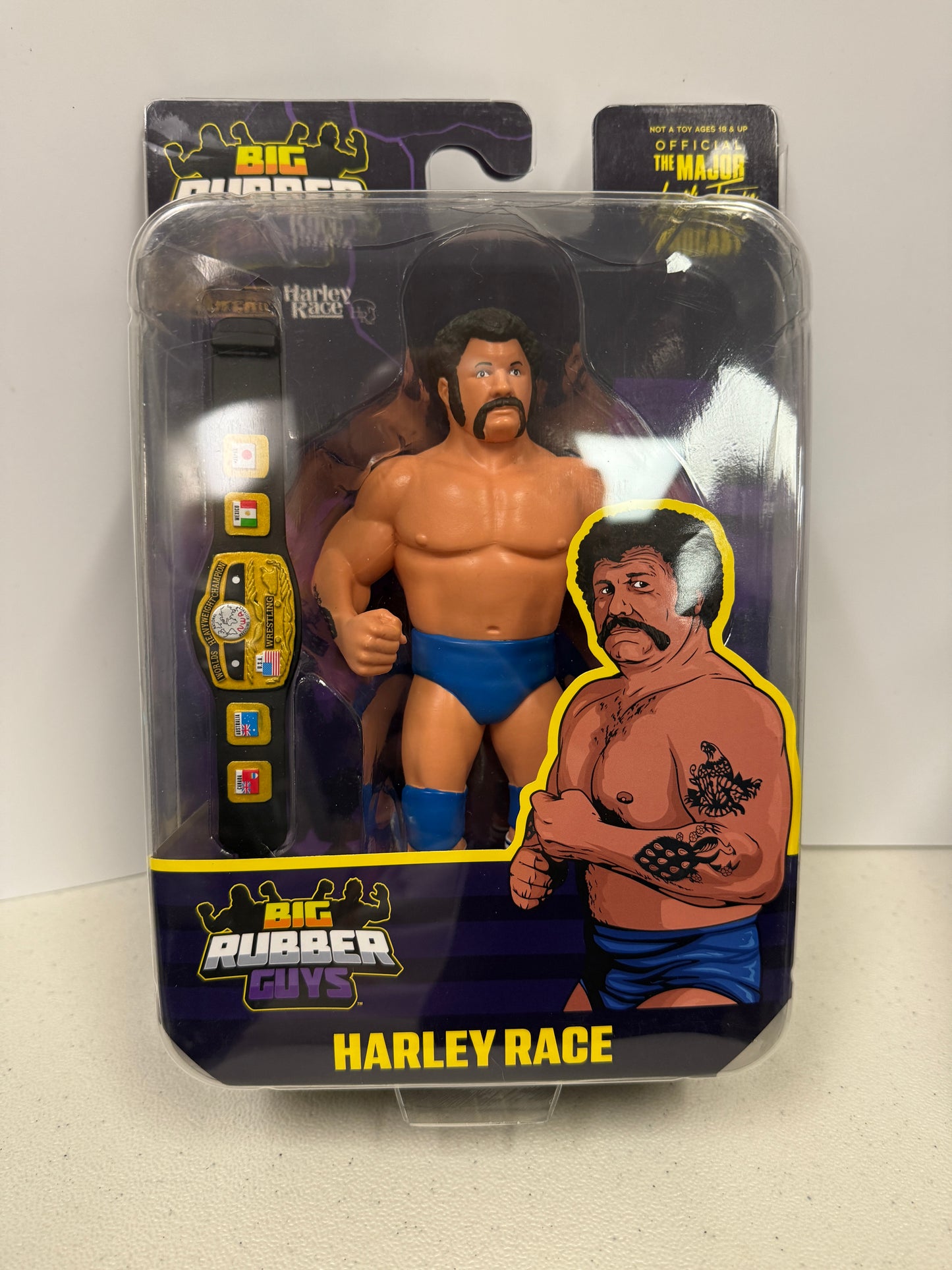 Major Wrestling Figure Podcast Big Rubber Guys Harley Race (Box Damage)