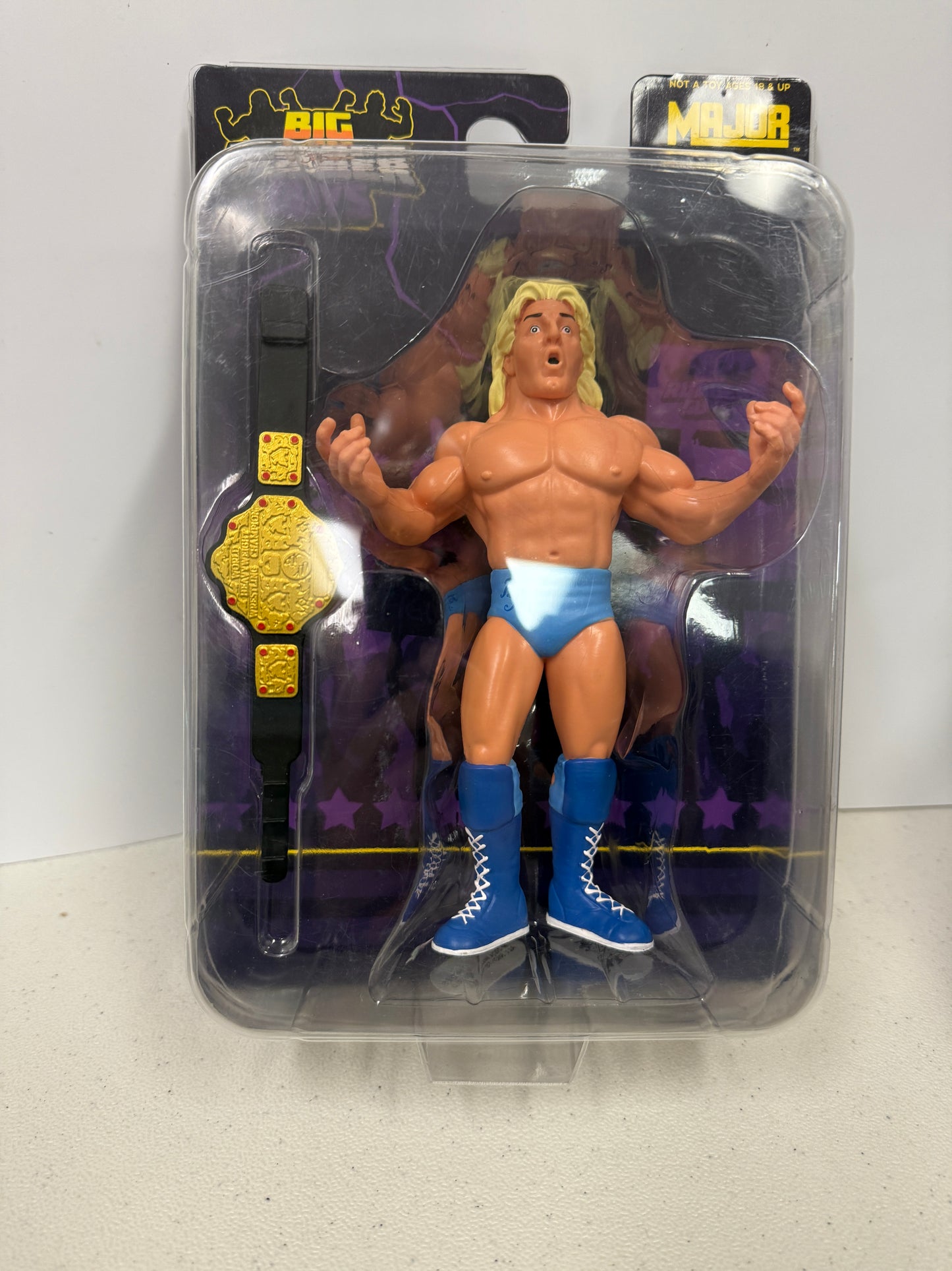 Major Wrestling Figure Podcast Big Rubber Guys Ric Flair (Missing Logo Paper)