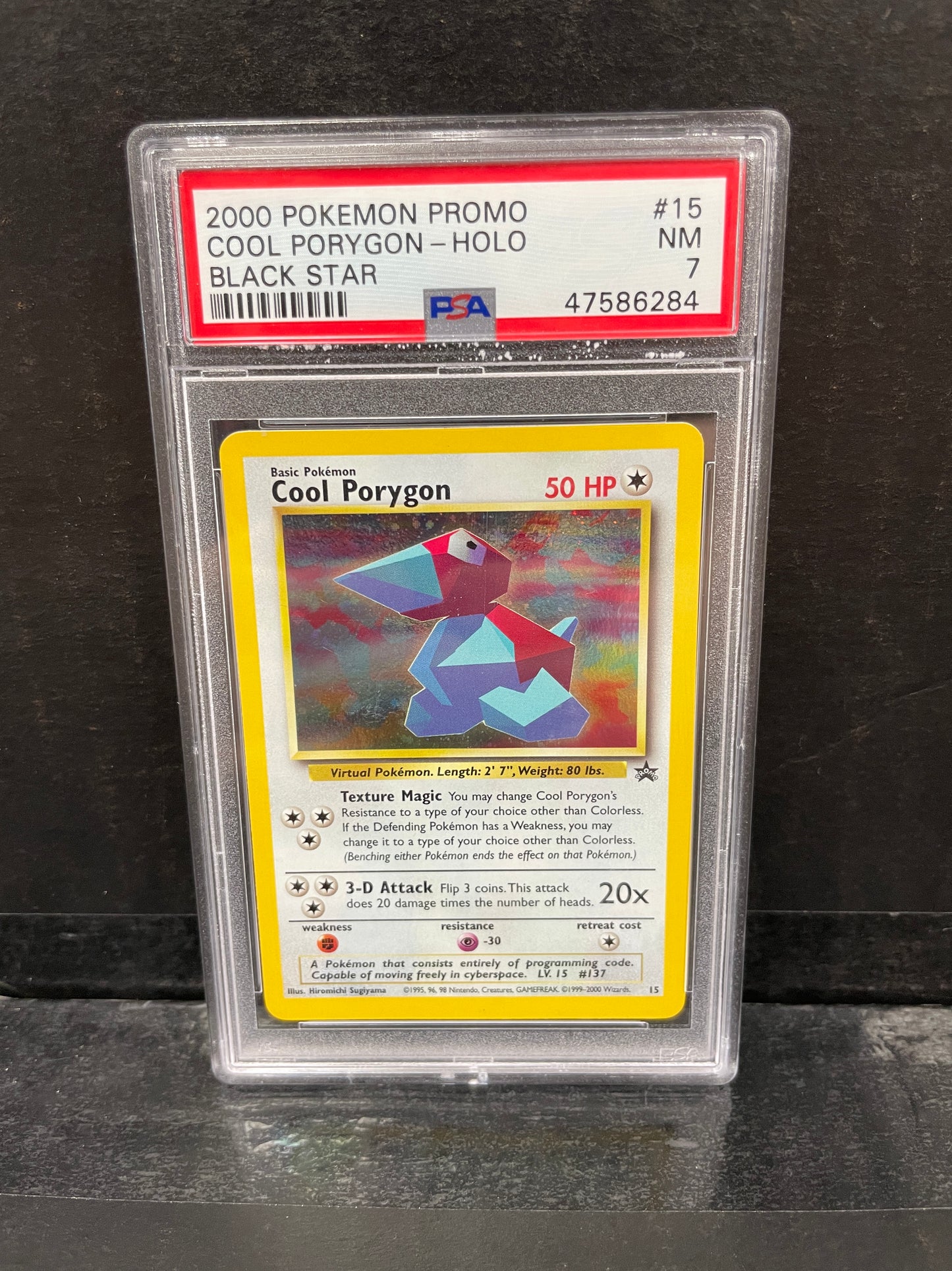 2000 Pokemon Promo Cool Porygon Black Star PSA 7