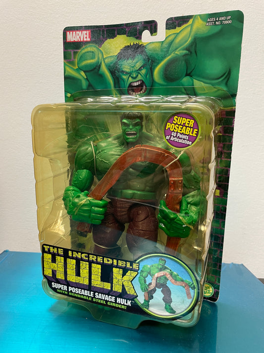 The Incredible Hulk Super Poseable Savage Hulk with Bendable Steel Girder (Box Damage)