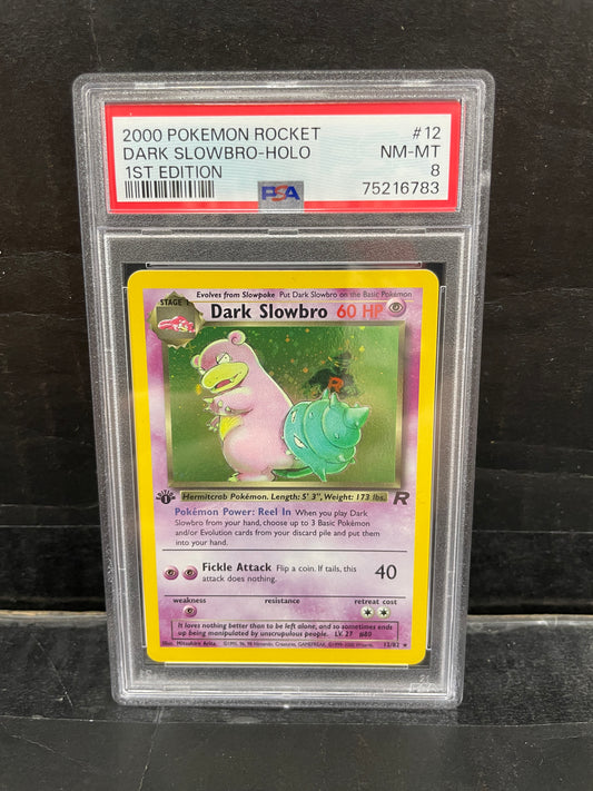2000 Pokemon Rocket Dark Slowbro 1st Edition 12/82 PSA 8