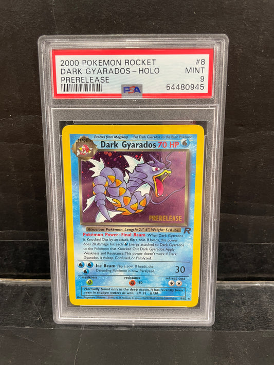 2000 Pokemon Rocket Dark Gyarados Prerelease 8/82 PSA 9