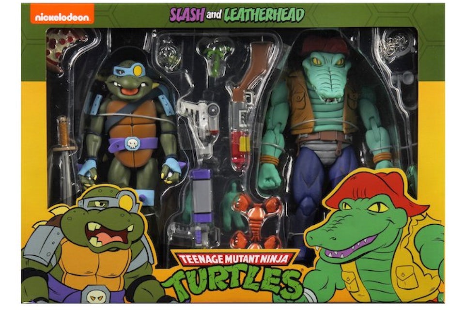 NECA Teenage Mutant Ninja Turtles Slash and Leatherhead 2 Pack