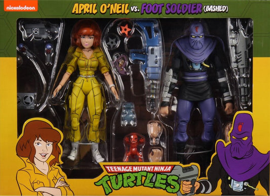 Teenage Mutant Ninja Turtles Cartoon April O'Neil vs Foot Soldier (Bashed) 2-Pack