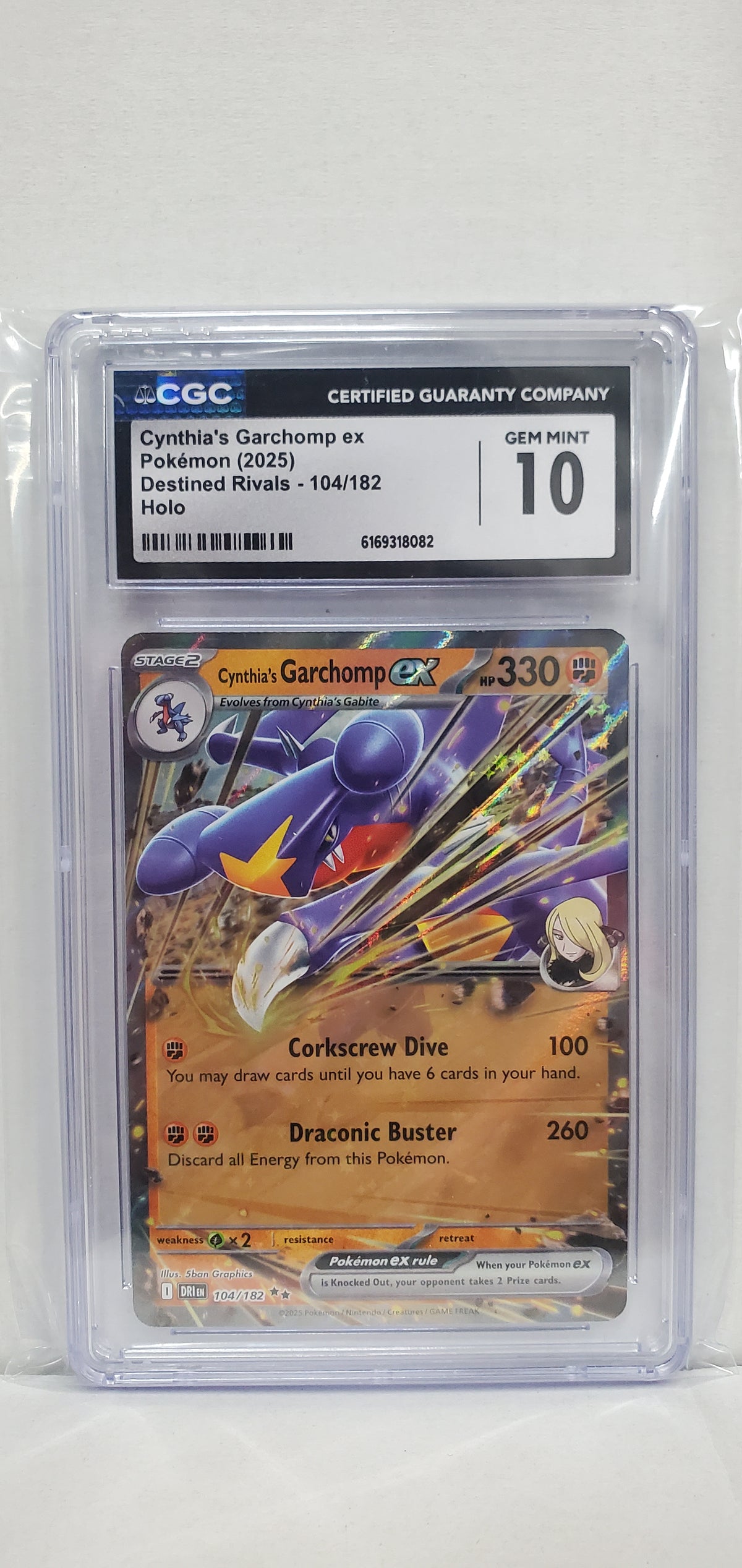 Pokemon Cynthia's Garchomp ex 104/182 CGC 10