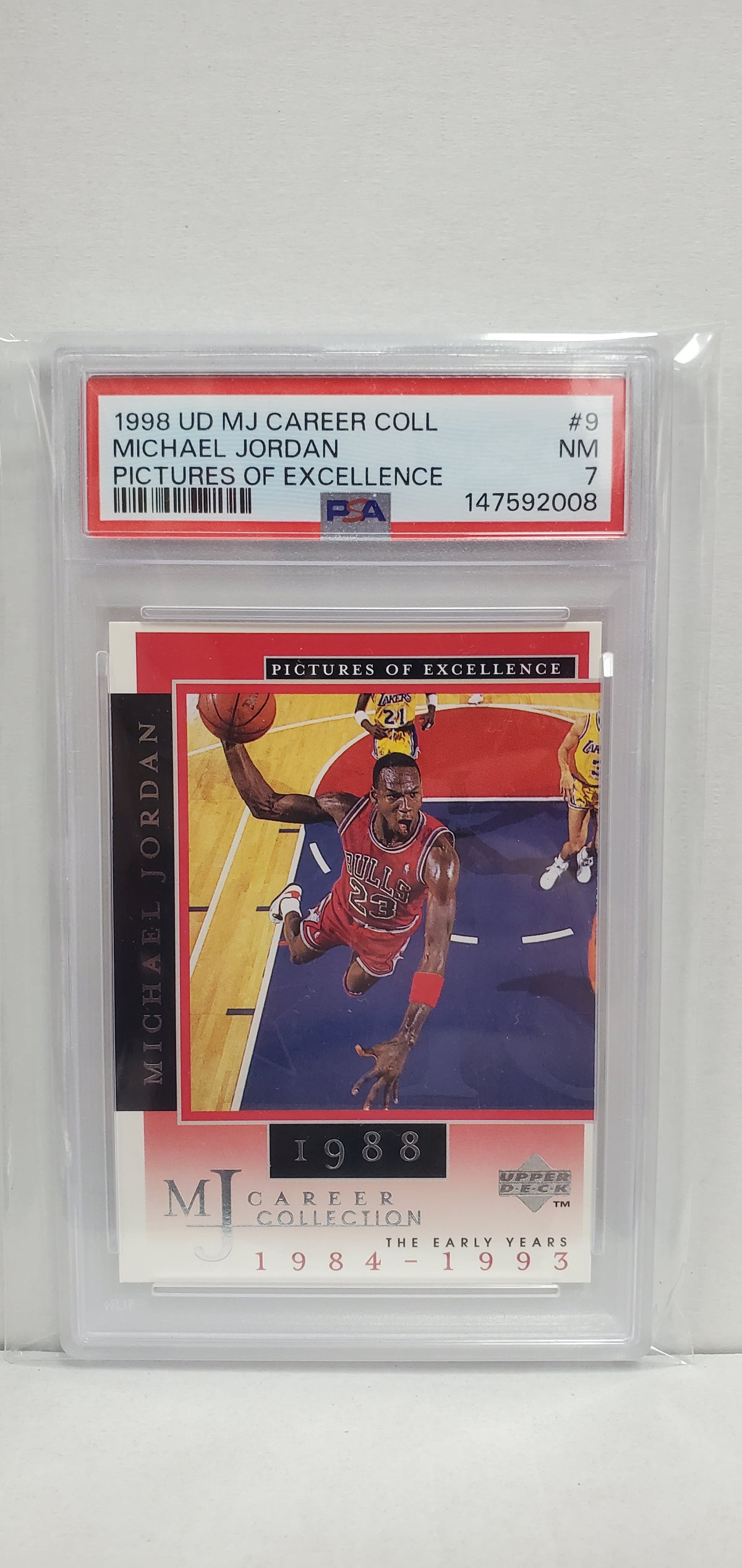 1998 Upper Deck MJ Career Collection Michael Jordan #9 Pictures of Excellence PSA 7
