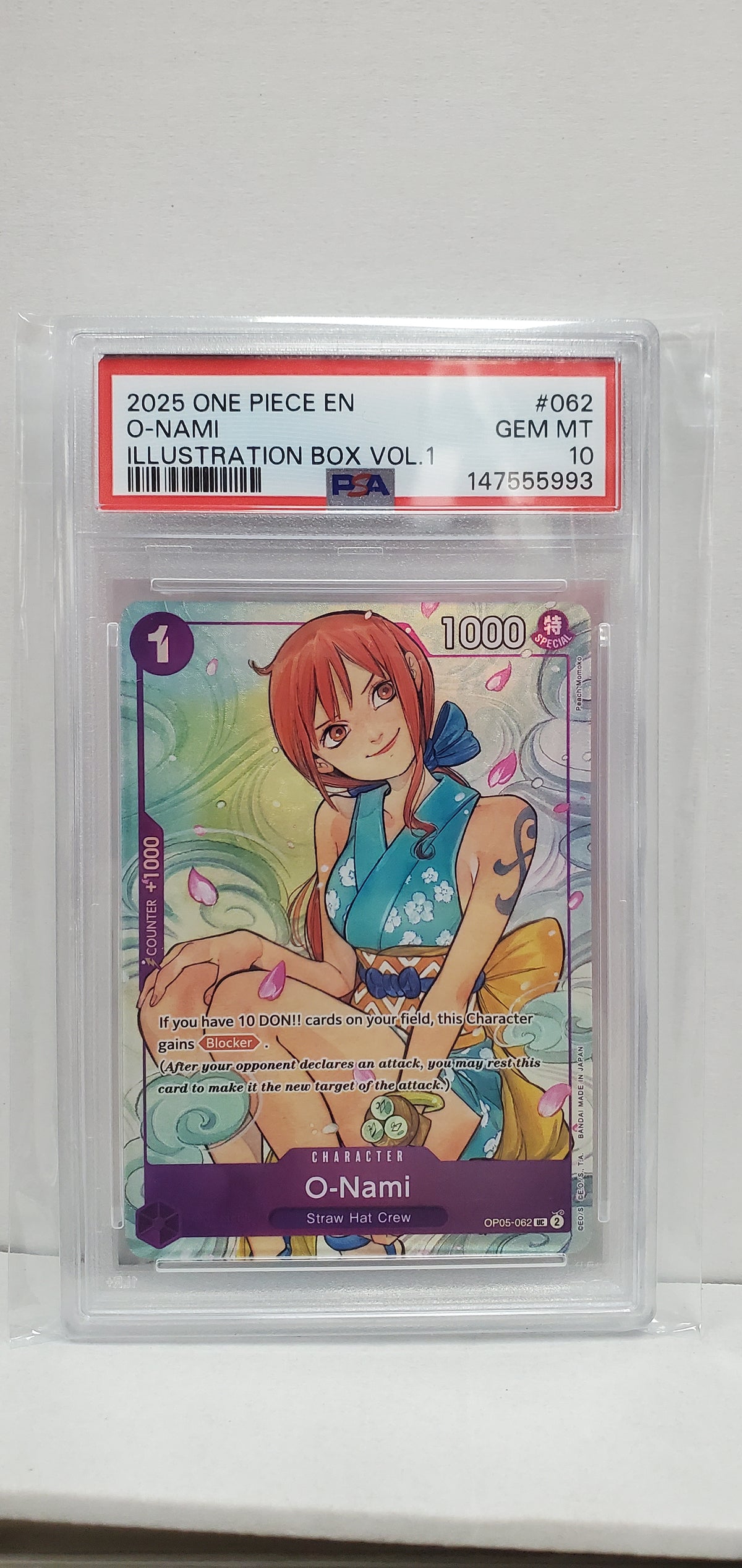 One Piece Card Game O-Nami OP05-062 PSA 10
