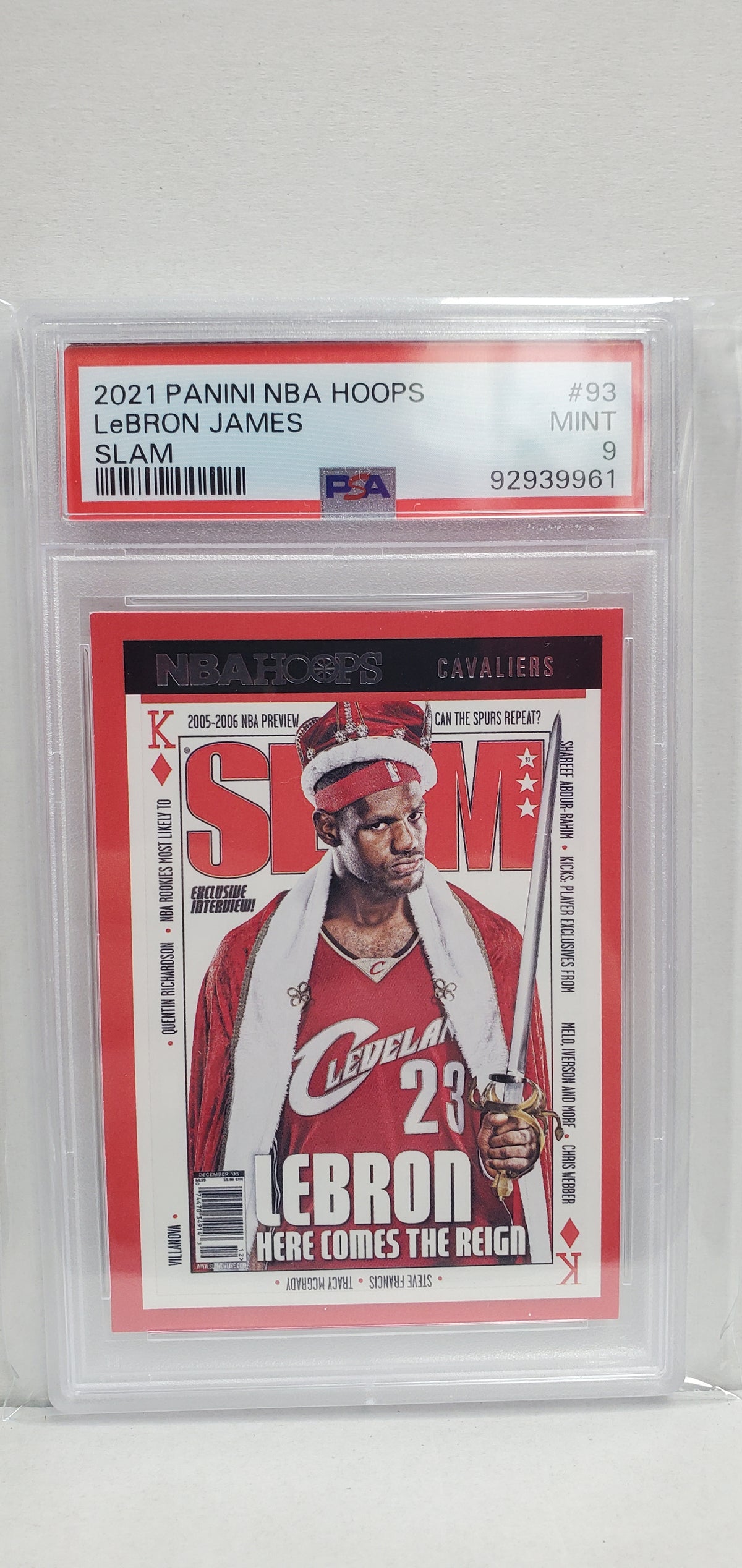 2021 Panini NBA Hoops LeBron James #93 SLAM PSA 9