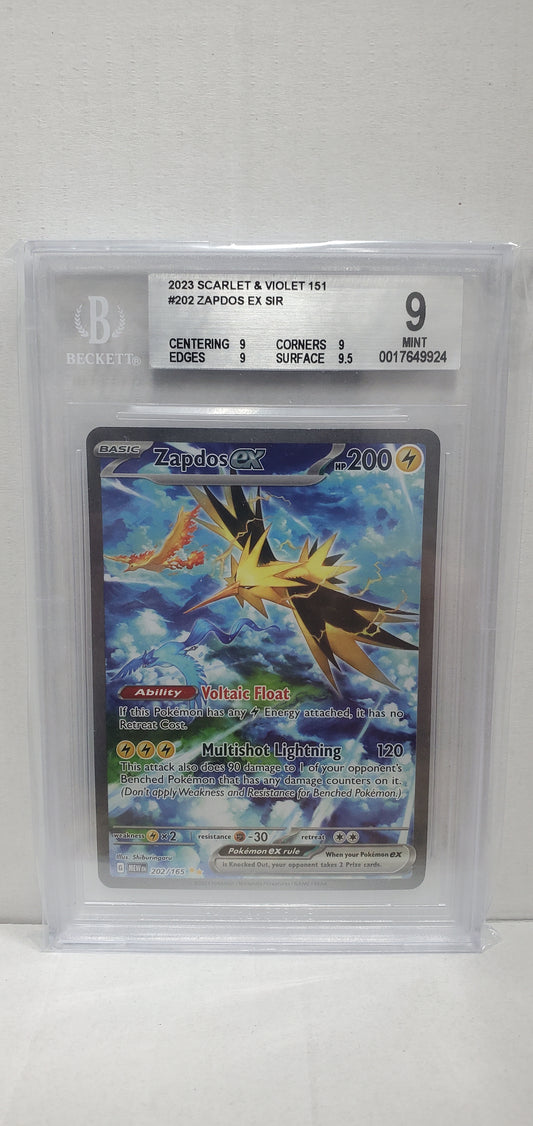 Pokemon Zapdos ex 202/165 Beckett 9