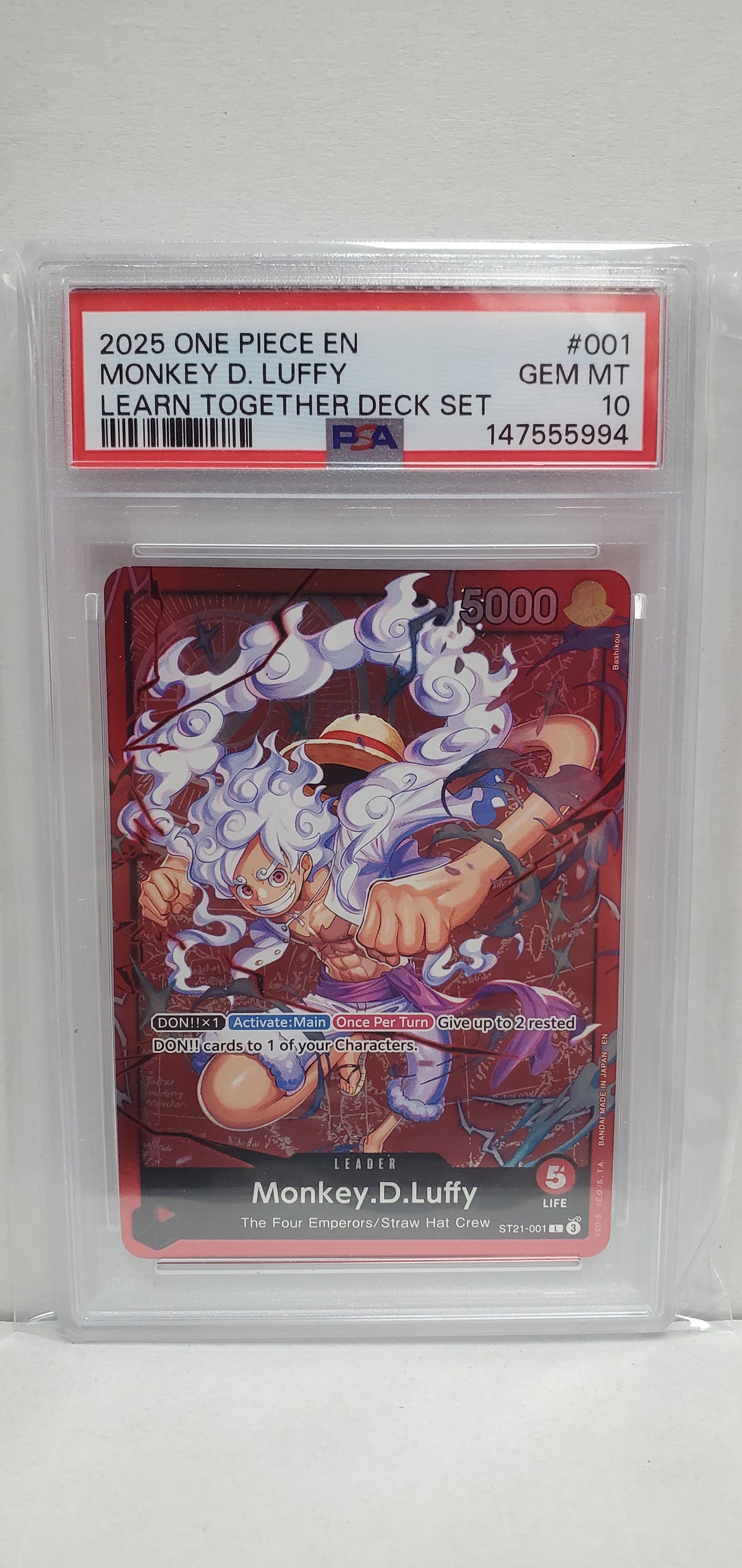 One Piece Card Game Monkey D. Luffy ST21-001 PSA 10