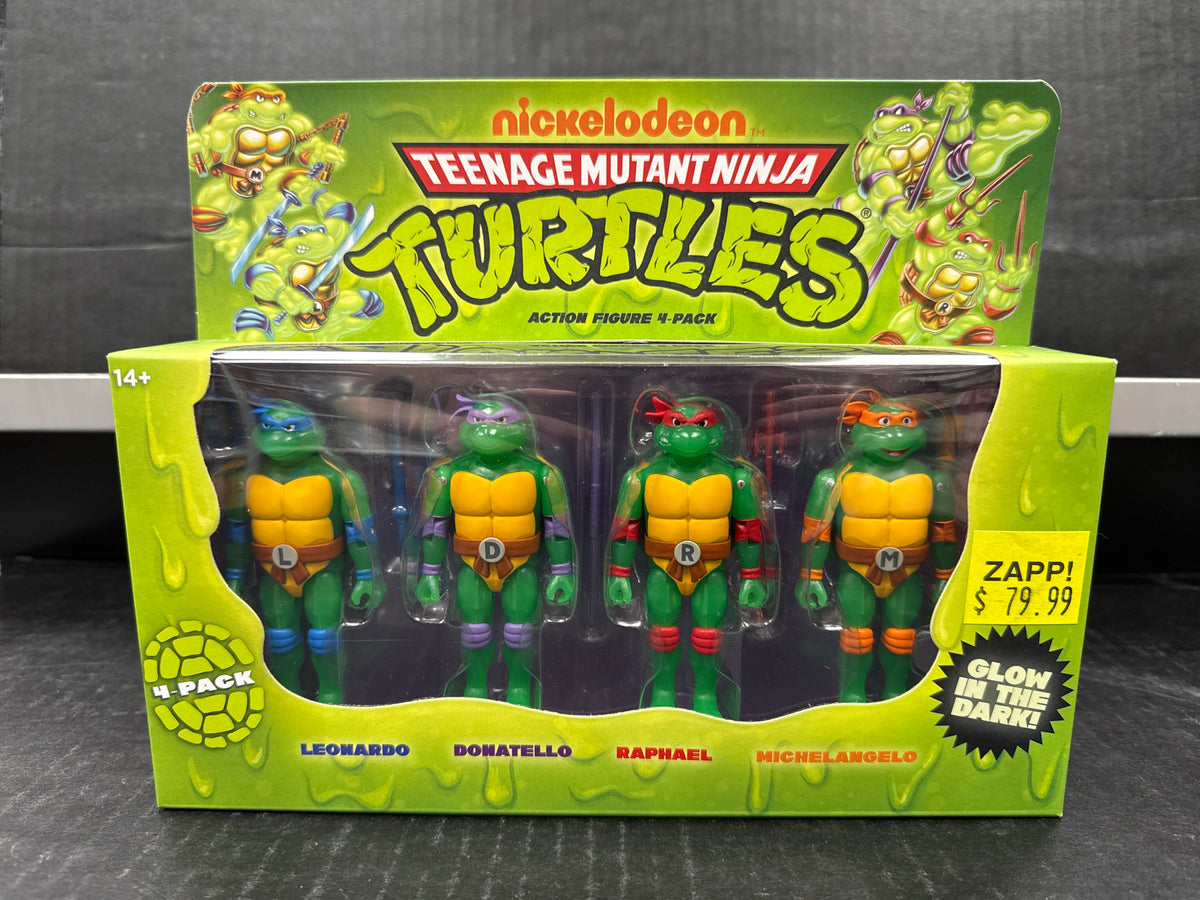 SUPER7 ReAction Teenage Mutant Ninja Turtles 4 Pack Glow in the Dark