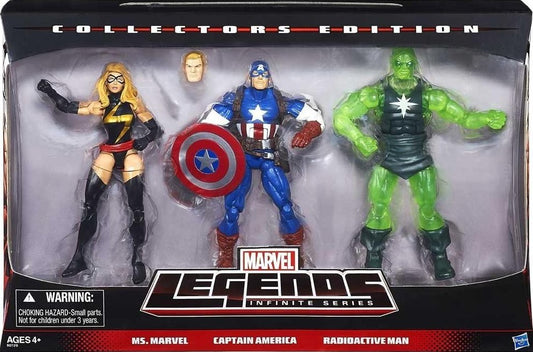 Marvel Legends Ms Marvel, Captain America, and Radioactive Man 3 Pack Target Exclusive