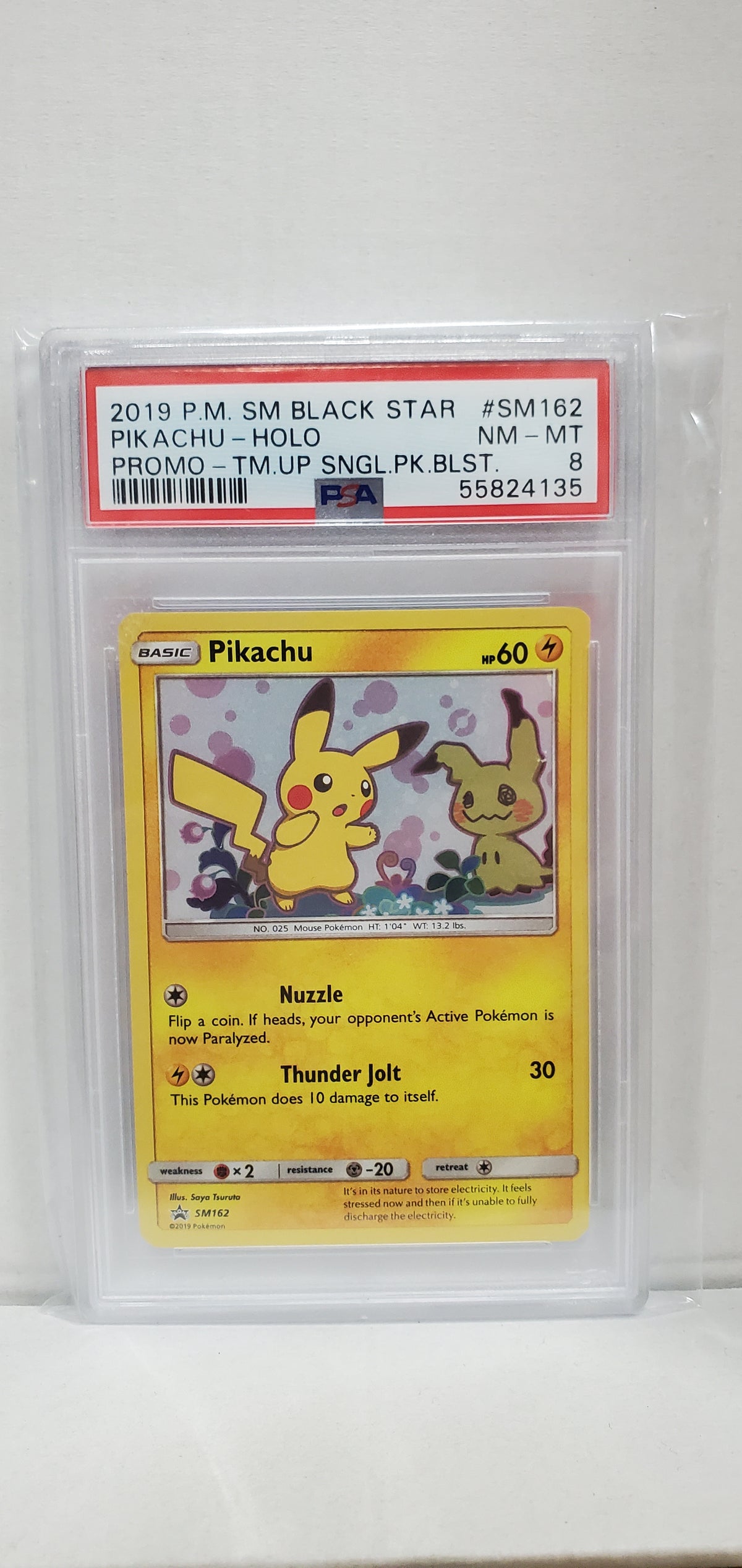 Pokemon Pikachu SM162 PSA 8