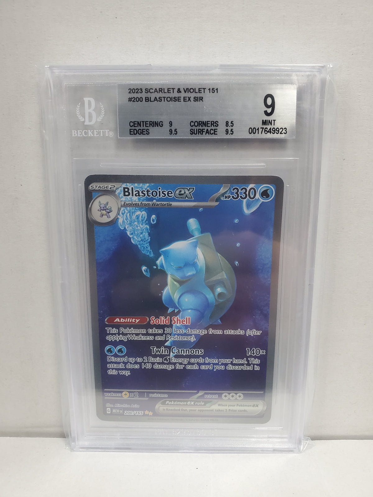 Pokemon Blastoise ex 200/165 Beckett 9