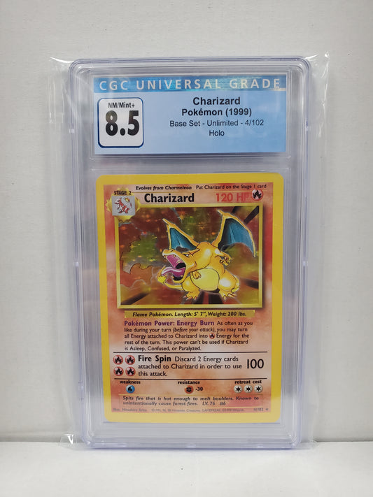 Pokemon Charizard 4/102 Unlimited (1999) CGC 8.5