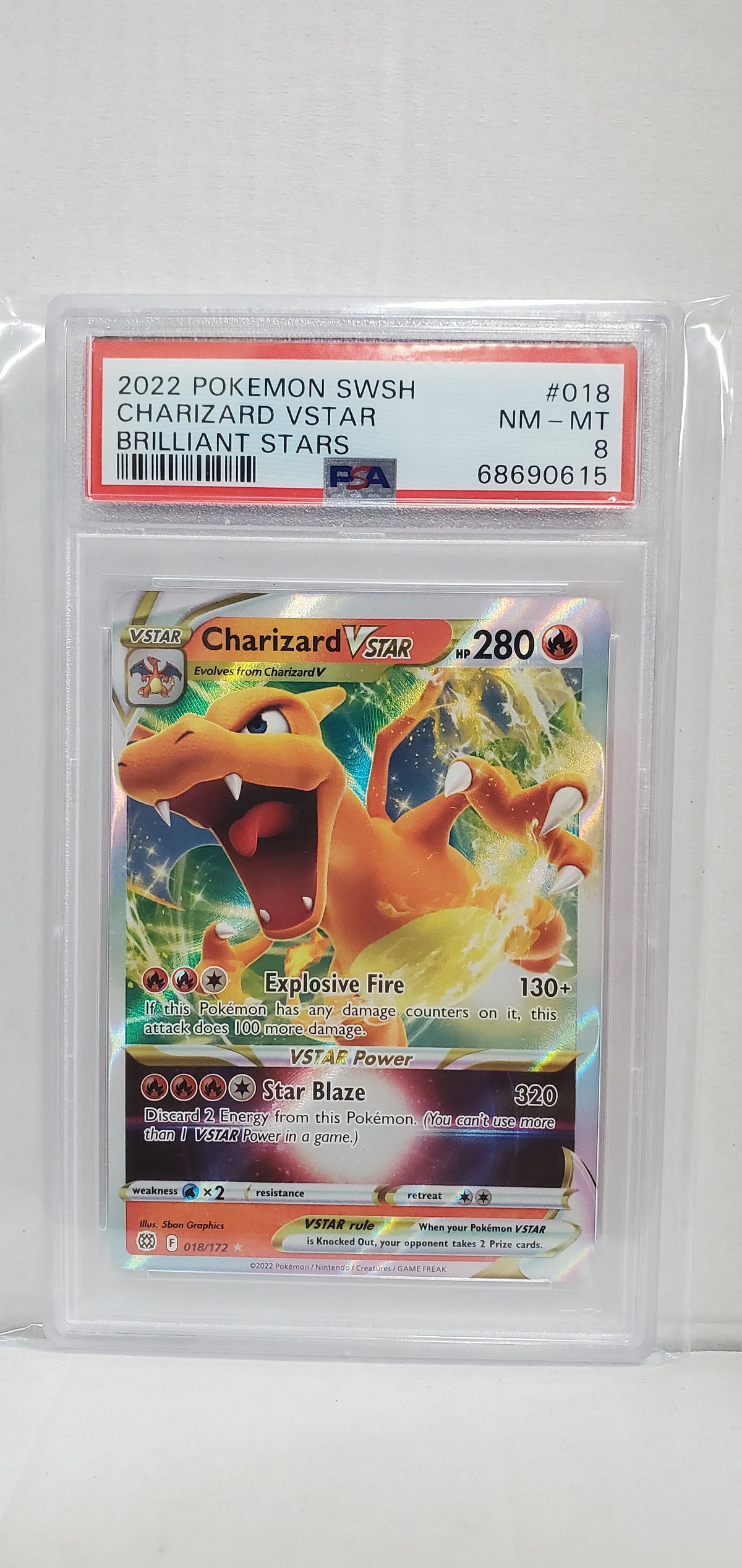 Pokemon Charizard VSTAR 018/172 PSA 8