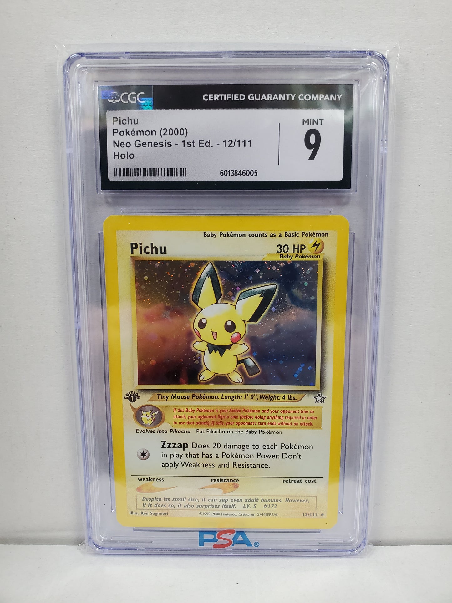Pokemon Pichu 12/111 1st Edition (2000) CGC 9