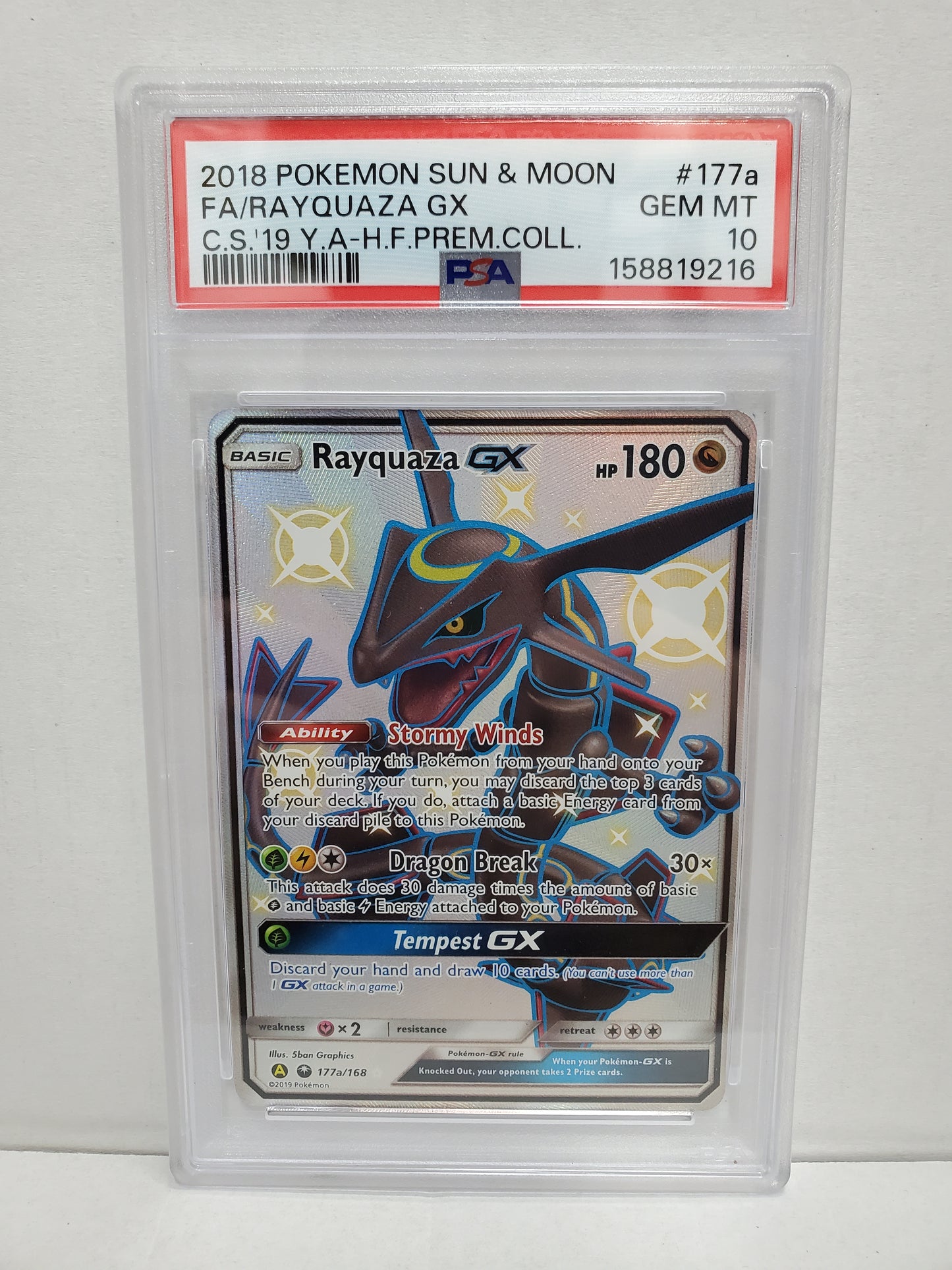 Pokemon Rayquaza GX 177a/168 PSA 10