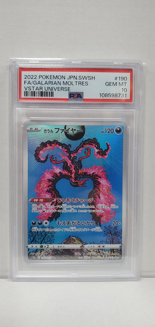 Pokemon Japanese Galarian Moltres 190/172 PSA 10